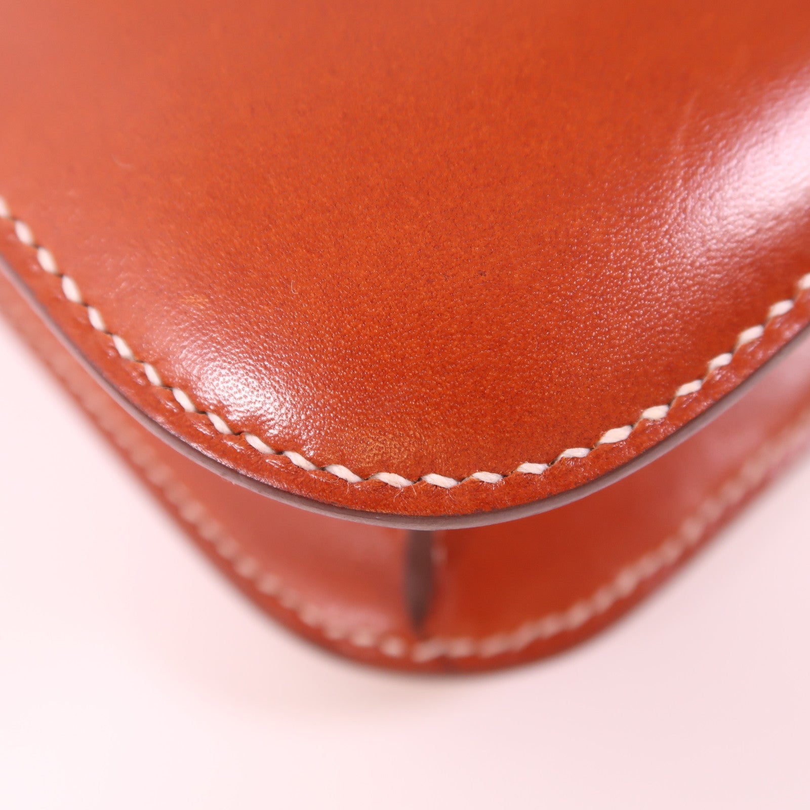 HERMES Box Calf皮革Constance 24銀扣肩背袋Brique