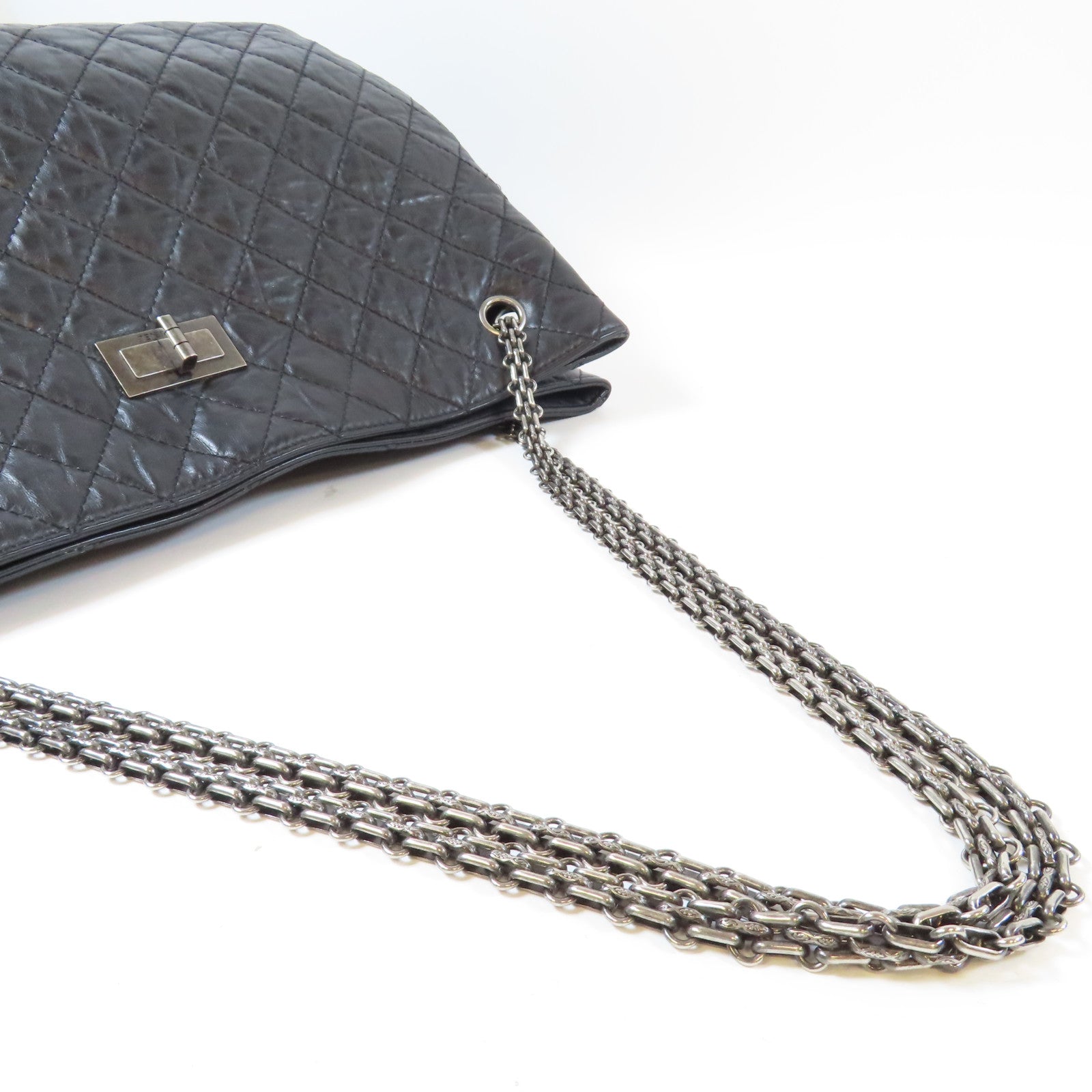 CHANEL 【激減優惠】菱格羊皮皮革Chain Shoulder Bag銀扣鏈帶肩背袋黑色