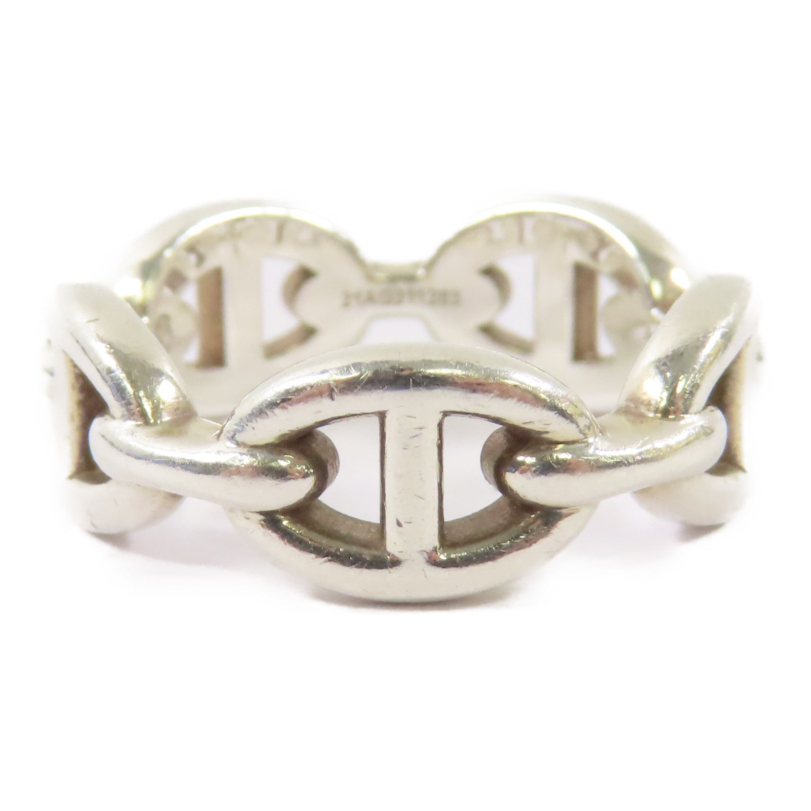 HERMES 925純銀Chaine D'ancre Enchainee戒指Hermes#54/US#6.75