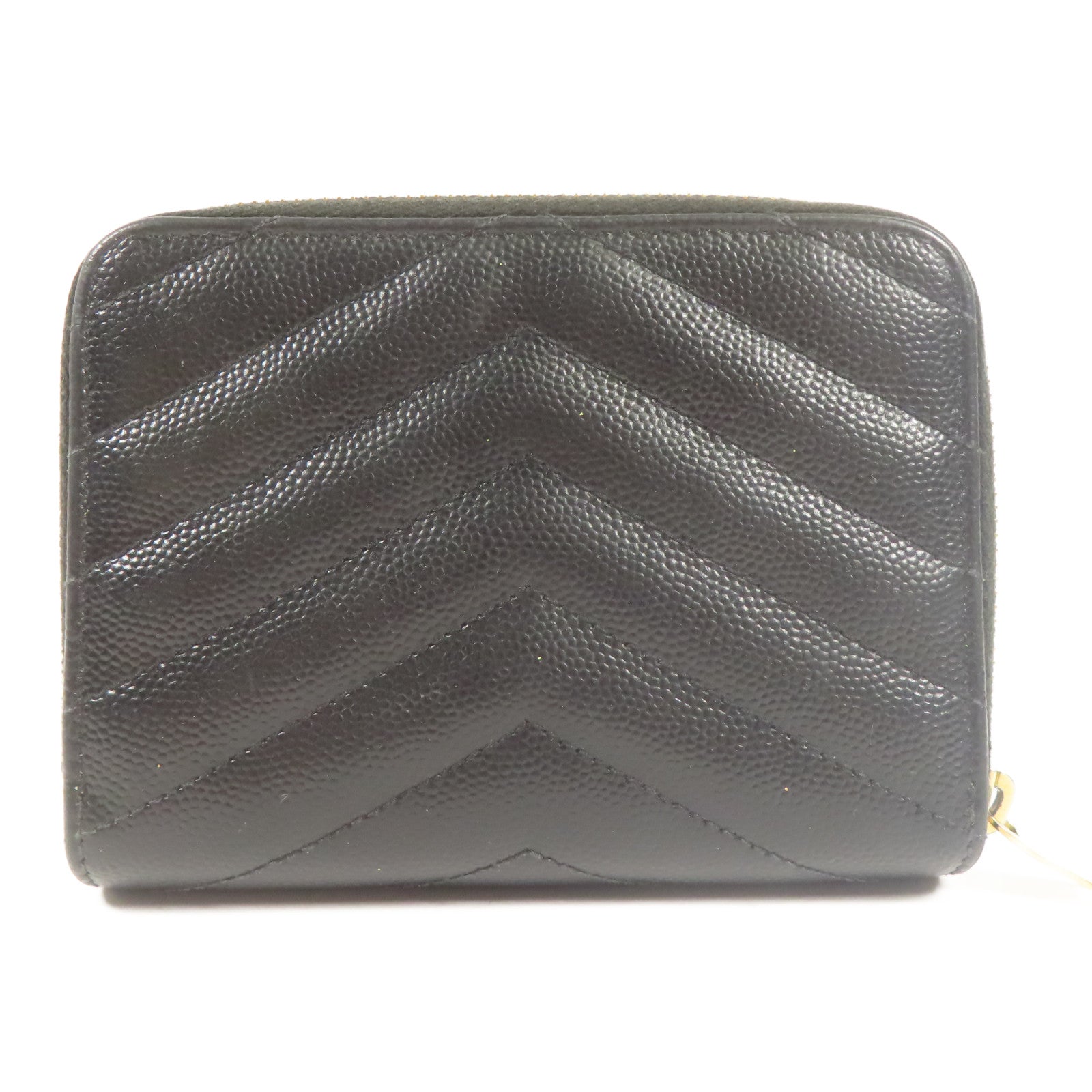 SAINT LAURENT YSL GHW Wallet Calfskin Leather Black
