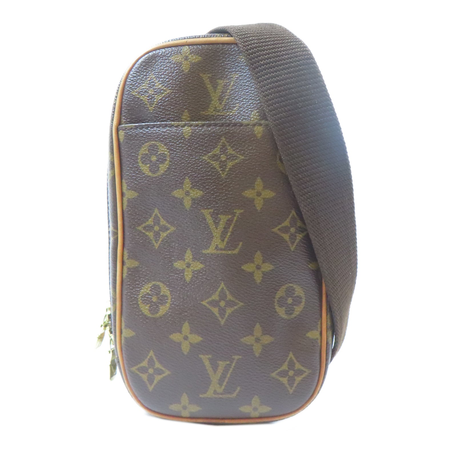 LOUIS VUITTON Monogram Pochette Gange金扣肩背袋啡色