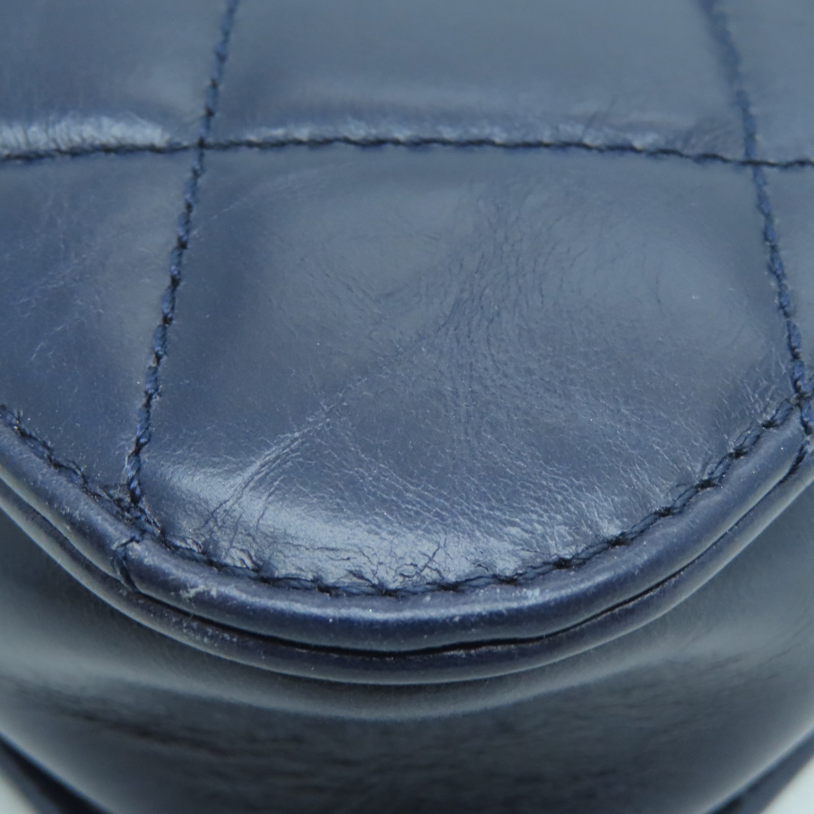 CHANEL 【激減優惠】菱格牛皮皮革Chain Shoulder金扣鏈帶肩背袋藍色