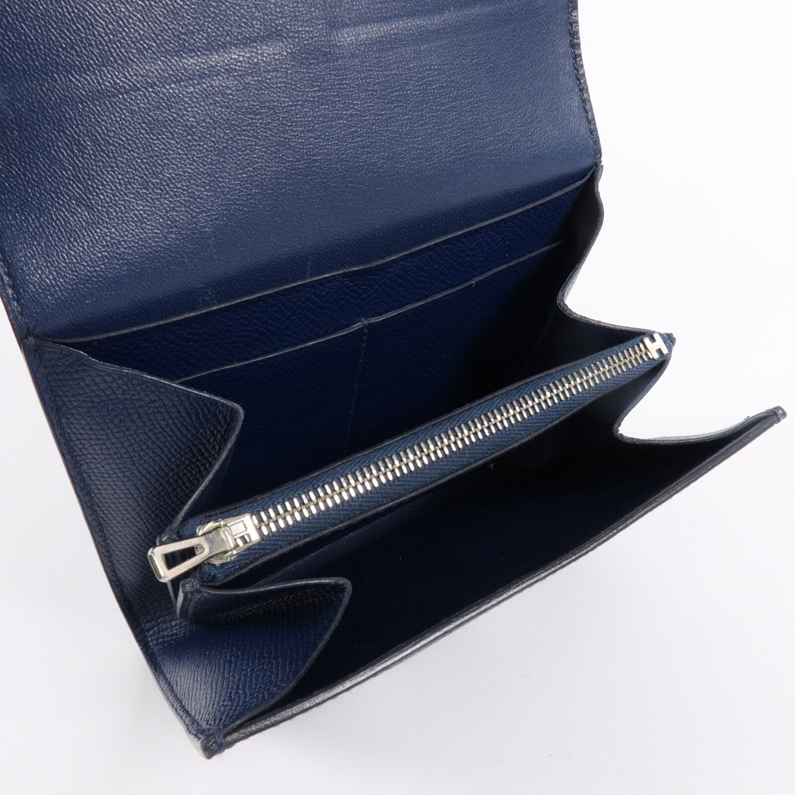 HERMES Epsom皮革Constance Wallet錢包Bleu Saphir