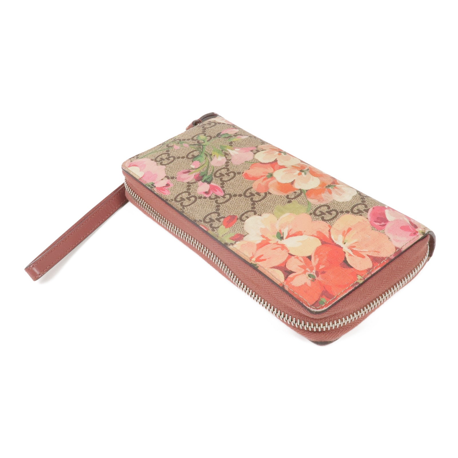 GUCCI 塗層帆布Zipper Long Wallet銀扣長錢包