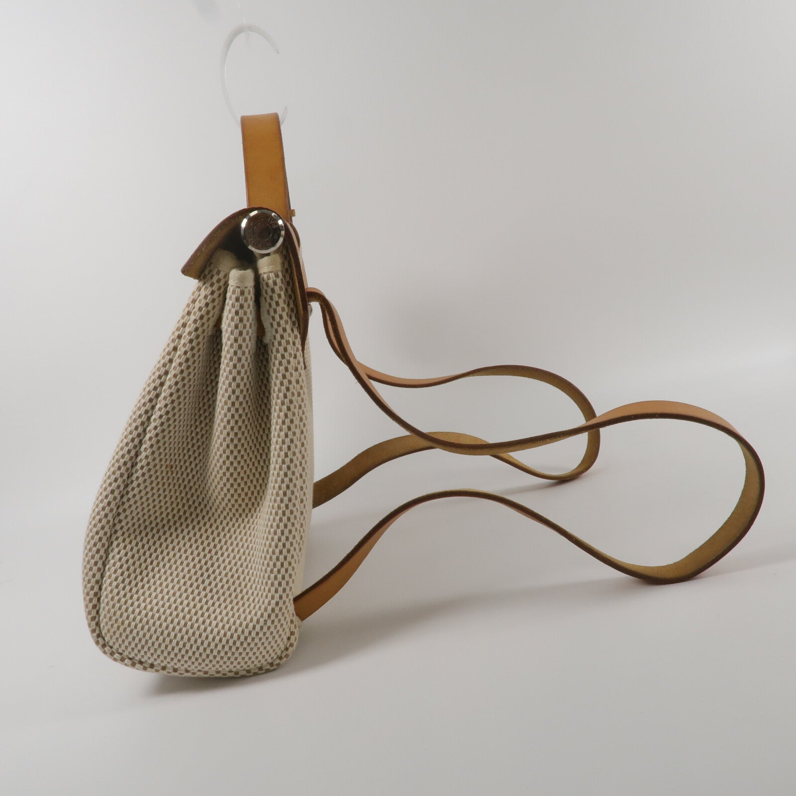 HERMES 帆布/Veau Hunter皮革Vintage Herbag Backpack背包Natural Sable