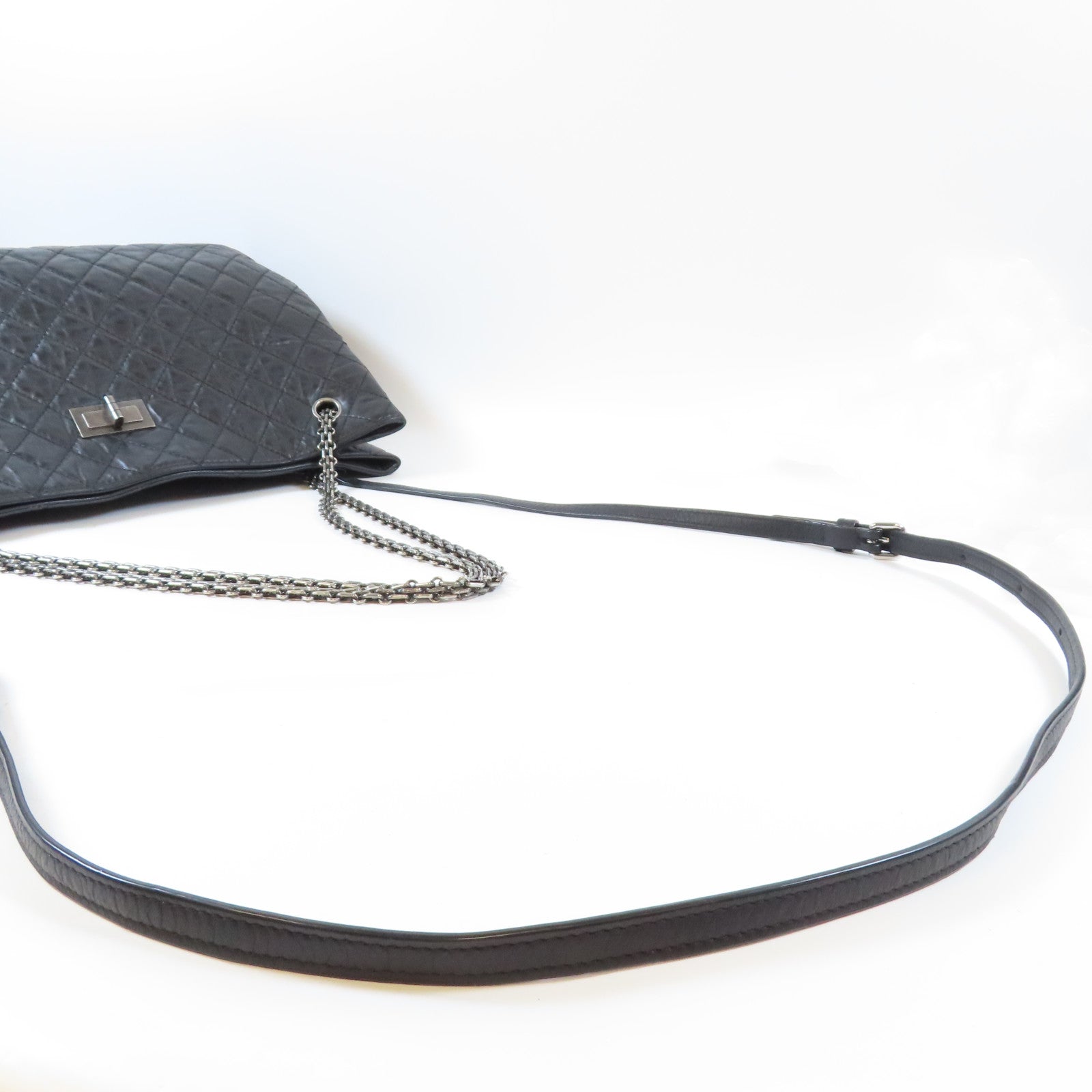 CHANEL 【激減優惠】菱格羊皮皮革Chain Shoulder Bag銀扣鏈帶肩背袋黑色