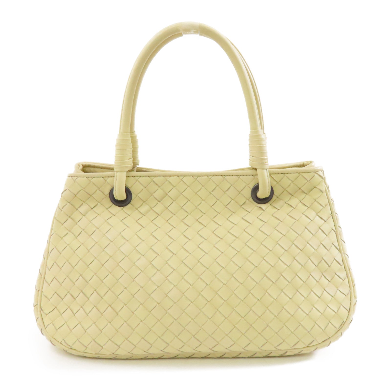 BOTTEGA VENETA 皮革Handbag銀扣手挽袋米色