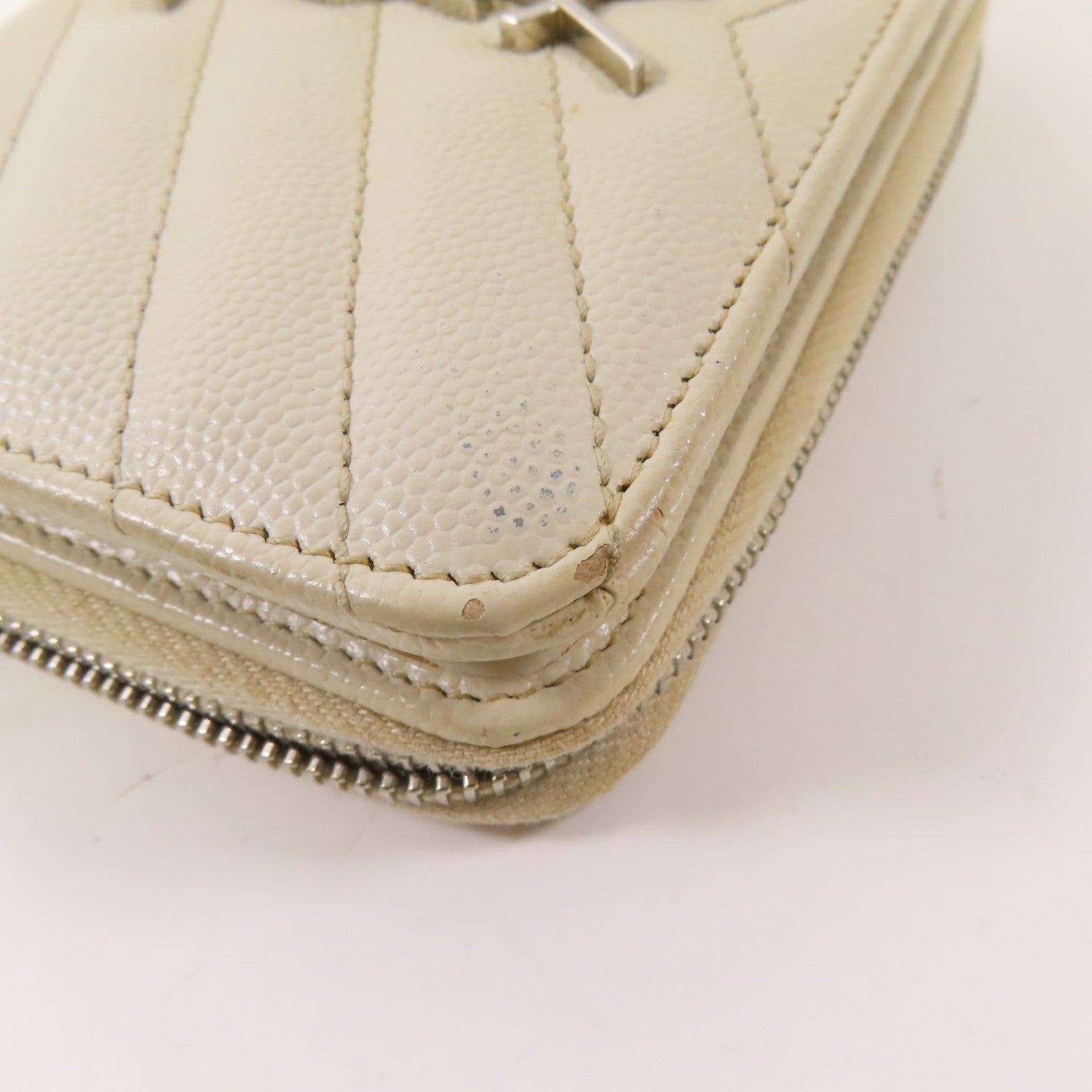 SAINT LAURENT 牛皮皮革Bifold Wallet銀扣錢包