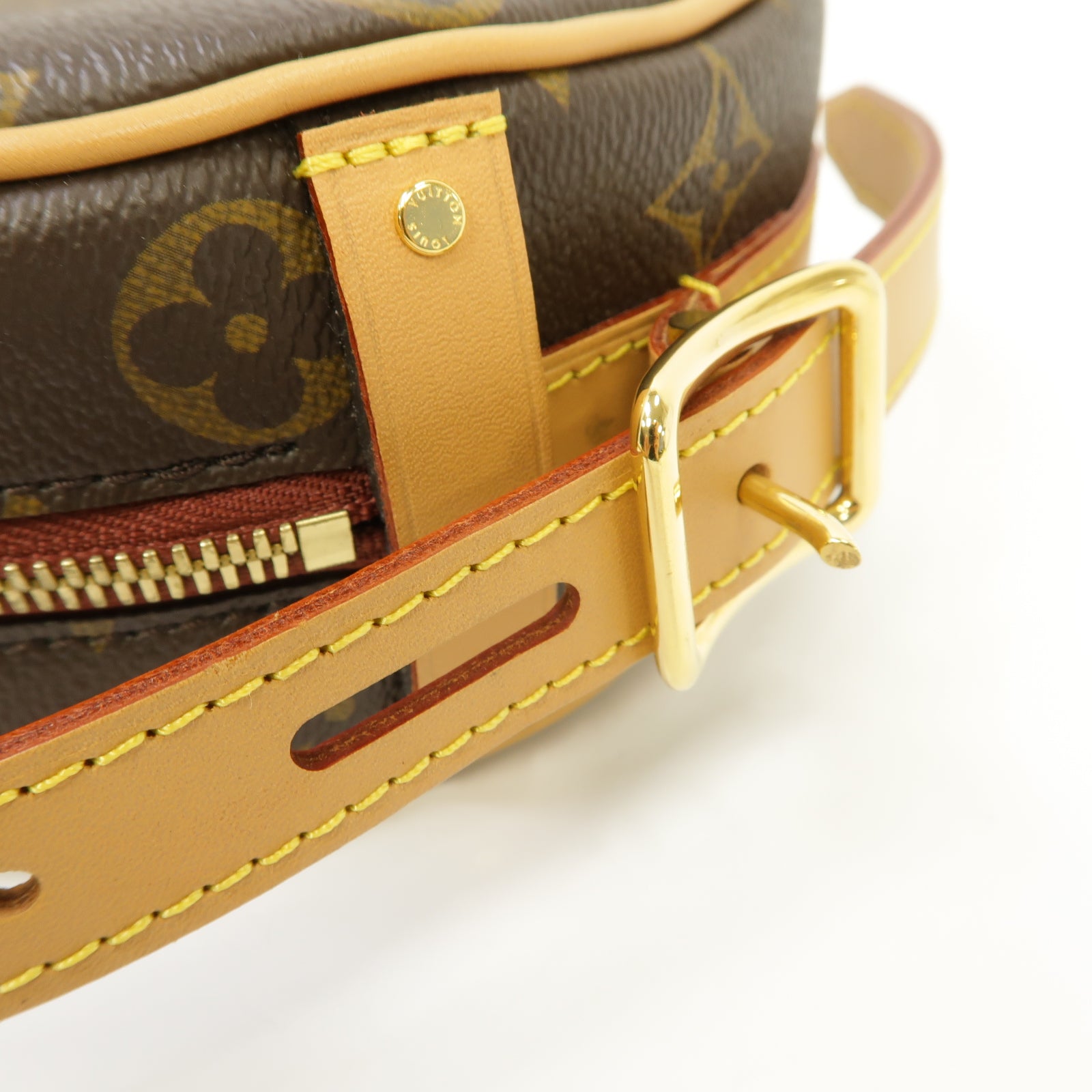 LOUIS VUITTON Monogram Boite Chapeau Souple PM金扣肩背袋棕色