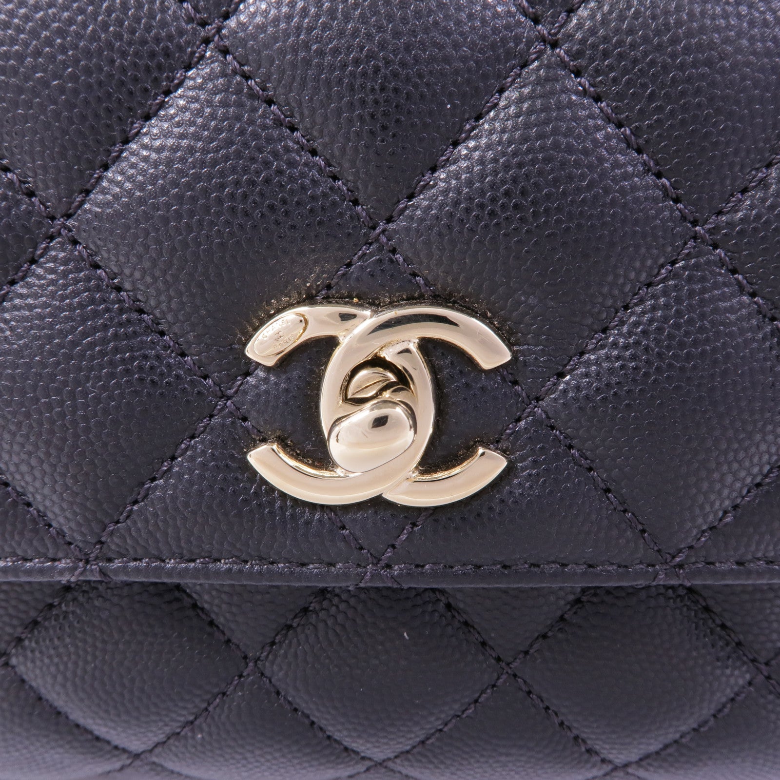 CHANEL 牛皮皮革Coco Handle金扣手挽肩背兩用袋