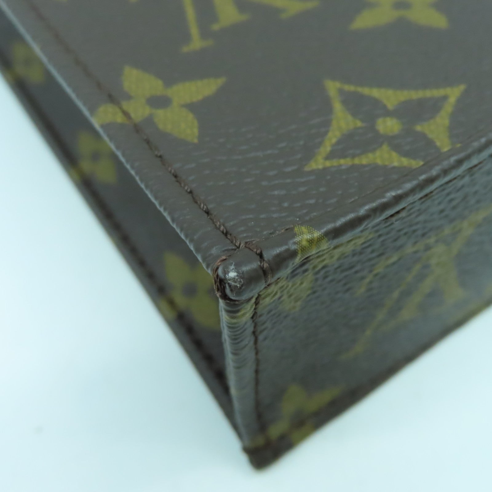 LOUIS VUITTON 【激減優惠】Monogram Petit Sac Plat金扣手挽肩背兩用袋啡色