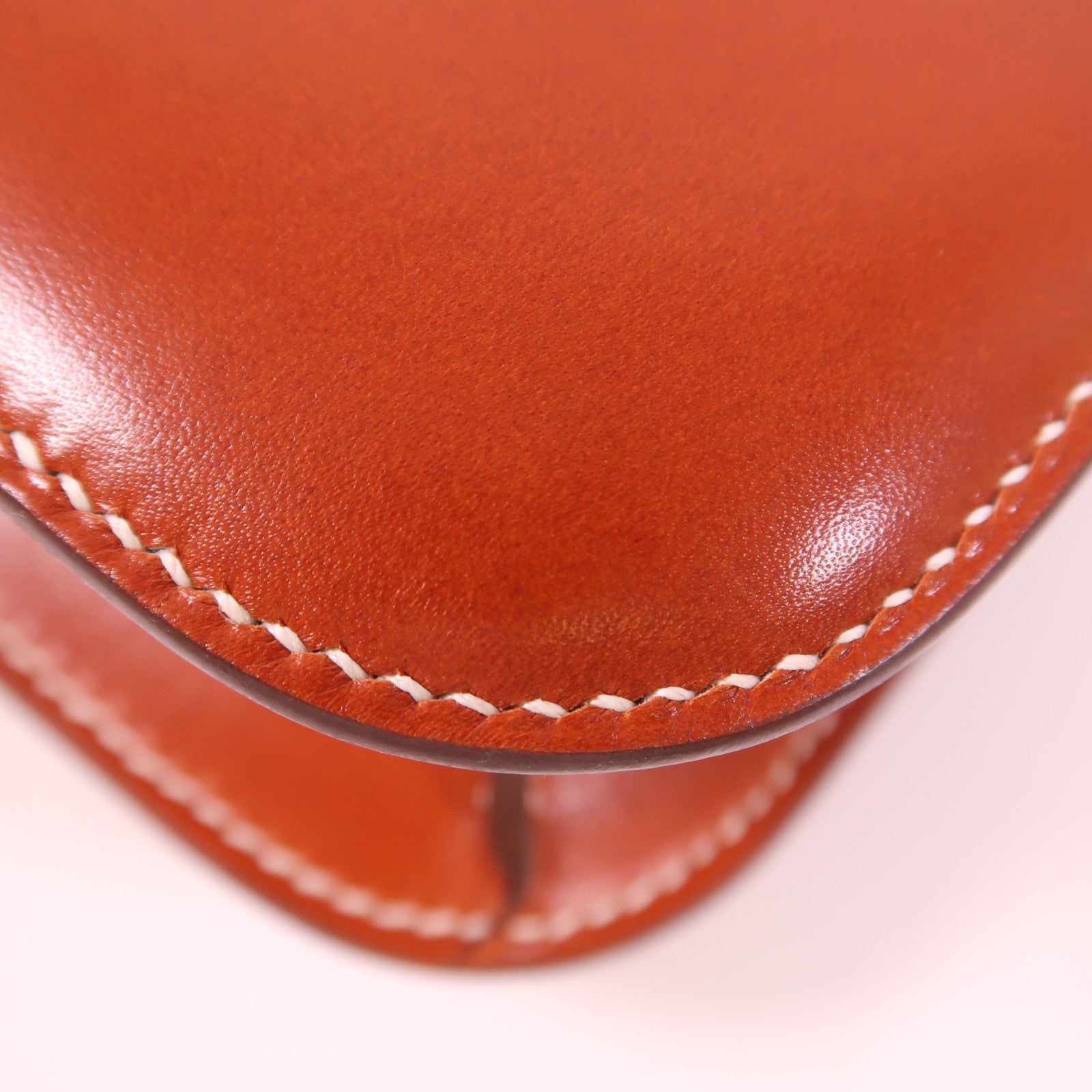 HERMES Box Calf皮革Constance 24銀扣肩背袋Brique