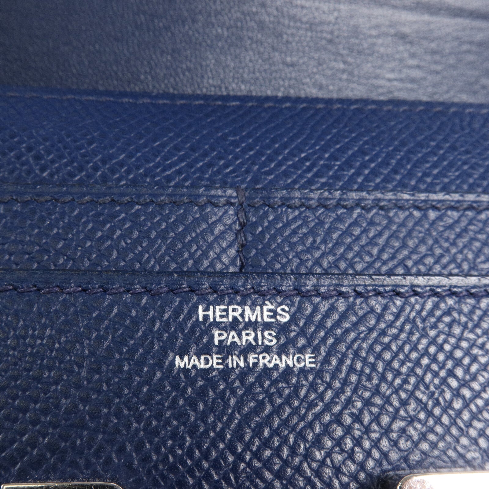 HERMES Epsom皮革Constance Wallet錢包Bleu Saphir