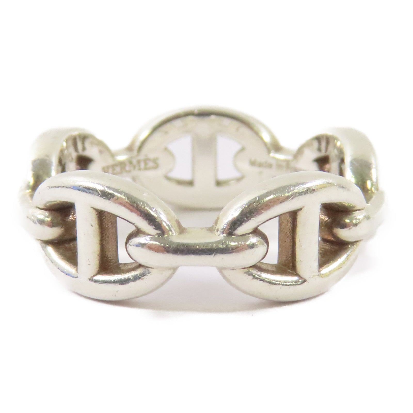 HERMES 925純銀Chaine D'ancre Enchainee戒指Hermes#54/US#6.75