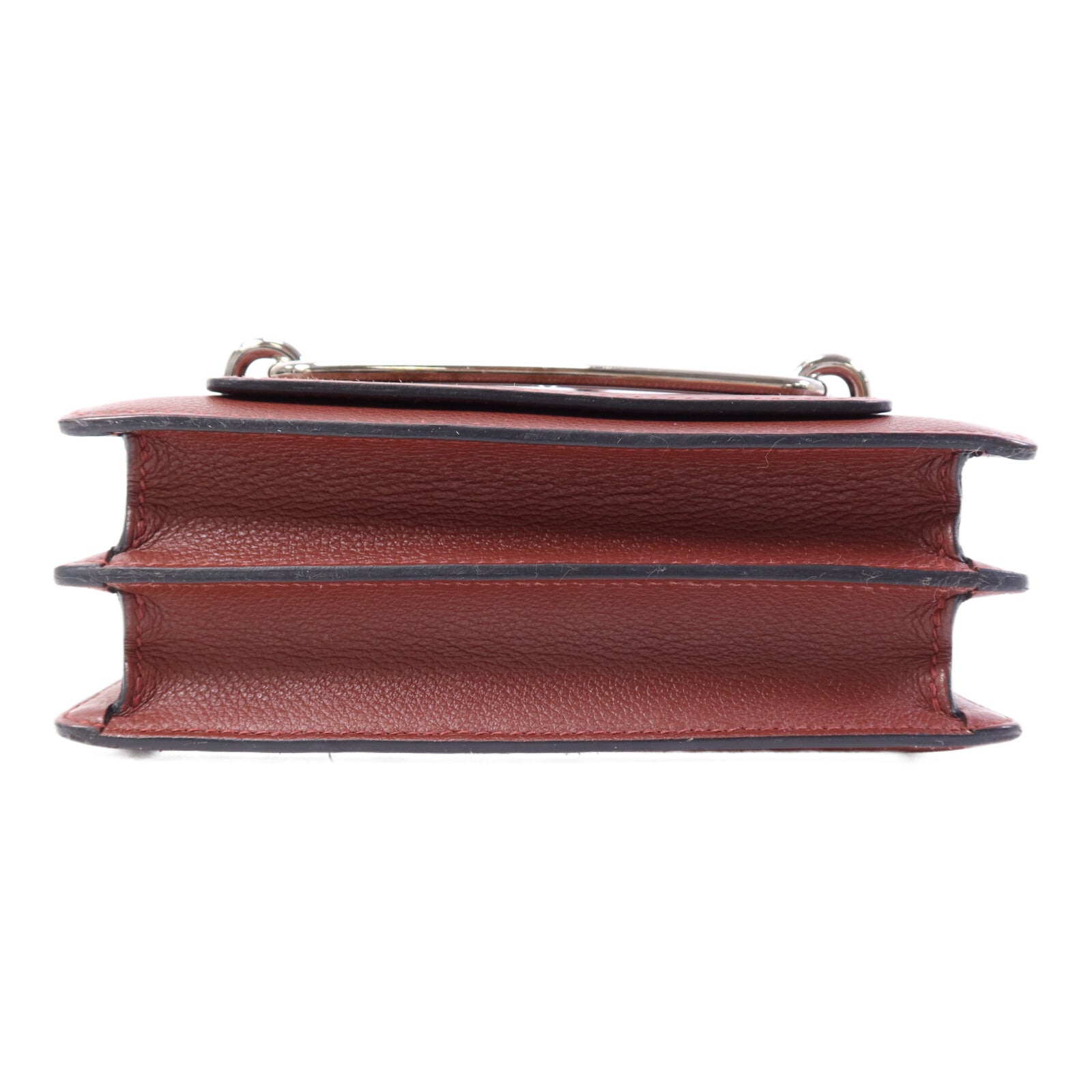 HERMES Evercolor/Chevre皮革Roulis Mini銀扣肩背袋Rouge H