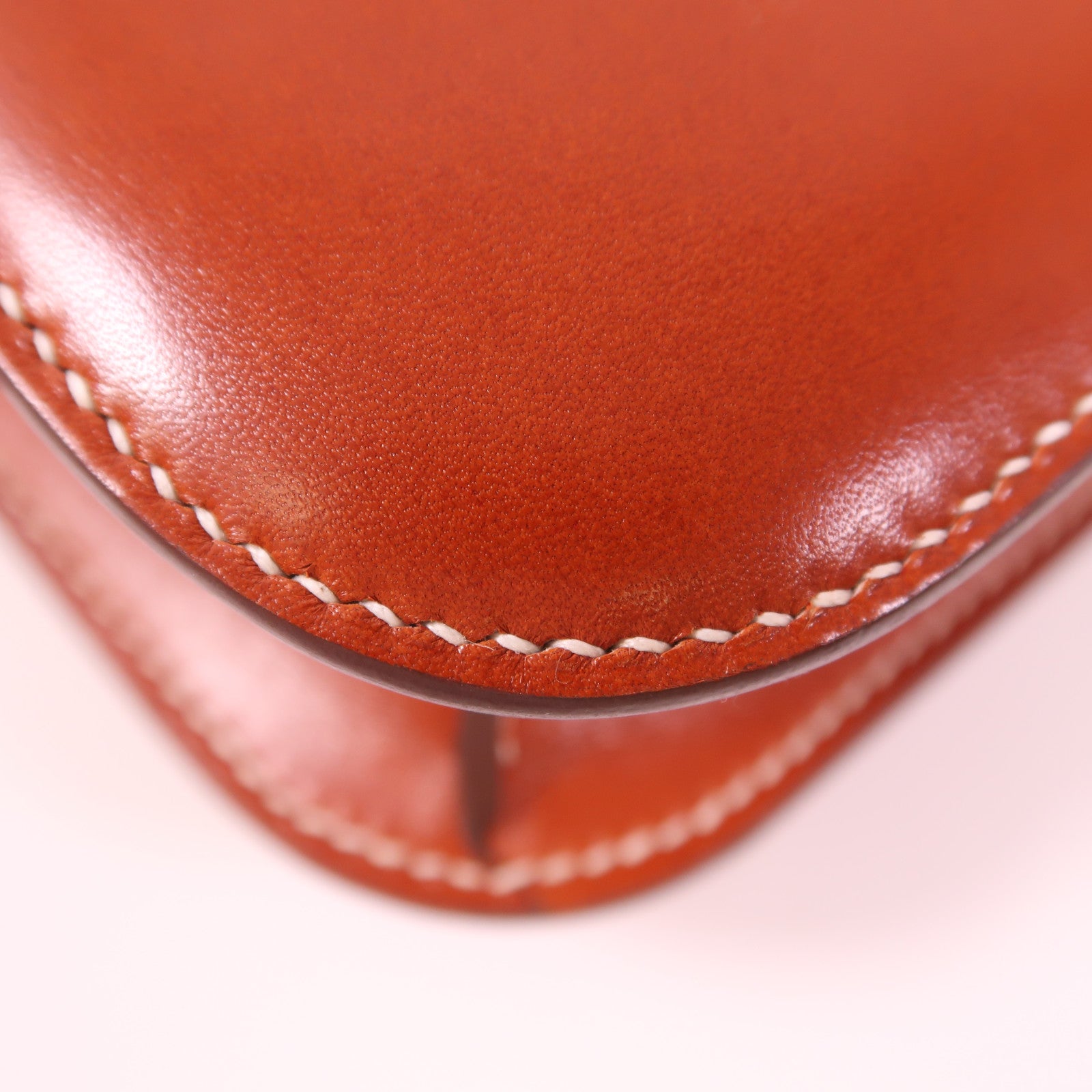 HERMES Box Calf皮革Constance 24銀扣肩背袋Brique