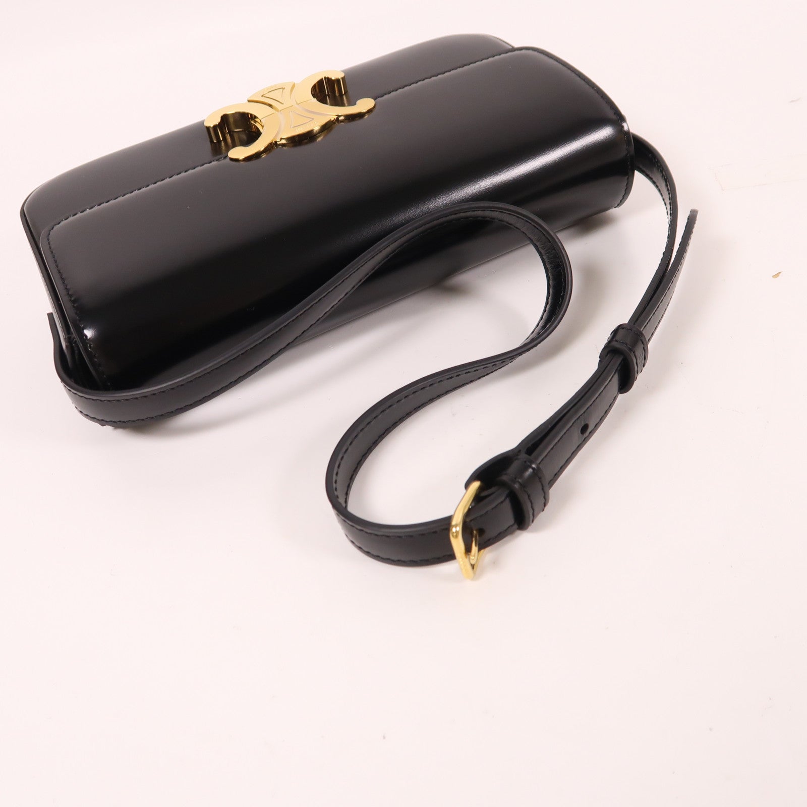 CELINE 【激減優惠】牛皮皮革Claude Shiny金扣肩背袋