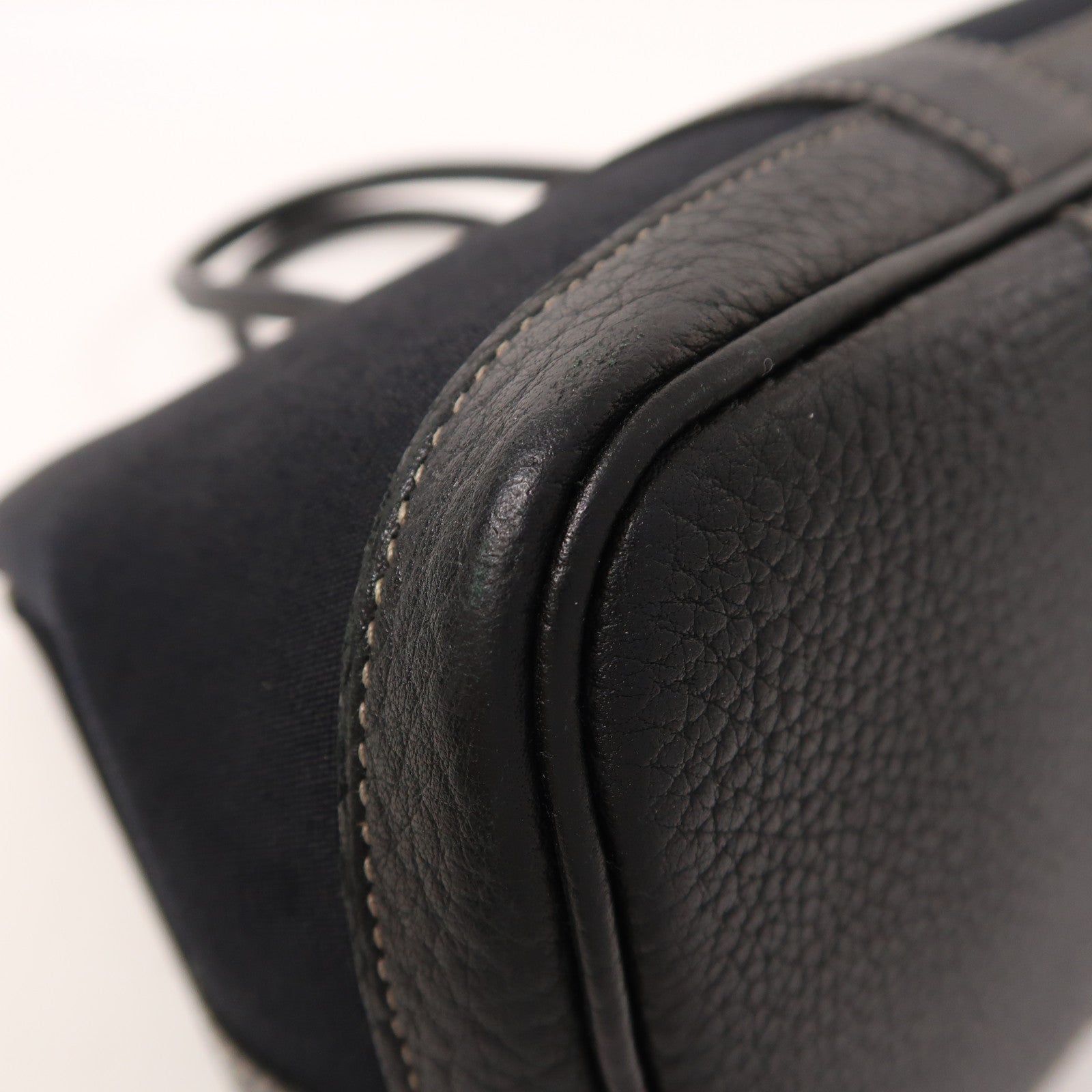 HERMES 帆布Garden Party TPM銀扣手挽肩背兩用袋