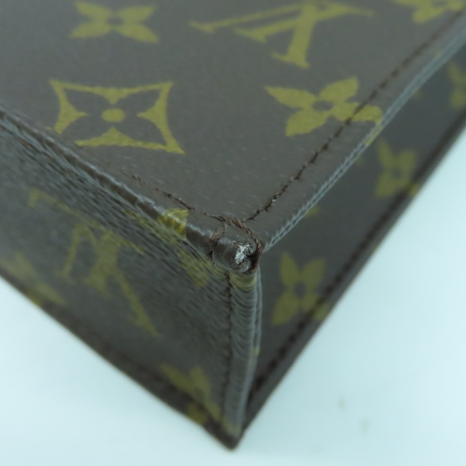 LOUIS VUITTON 【激減優惠】Monogram Petit Sac Plat金扣手挽肩背兩用袋啡色