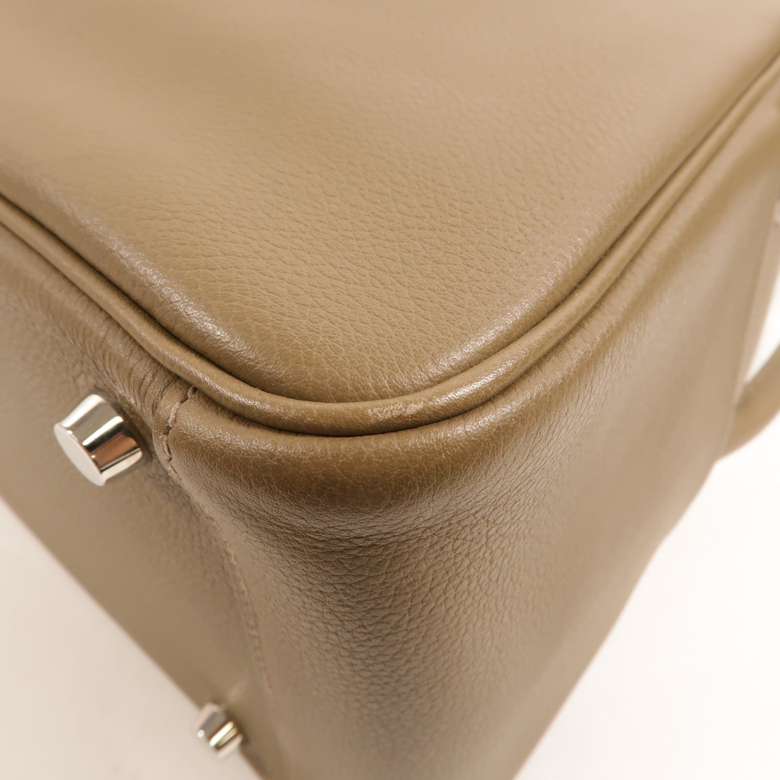 HERMES Swift皮革Lindy 26手挽肩背兩用袋Taupe