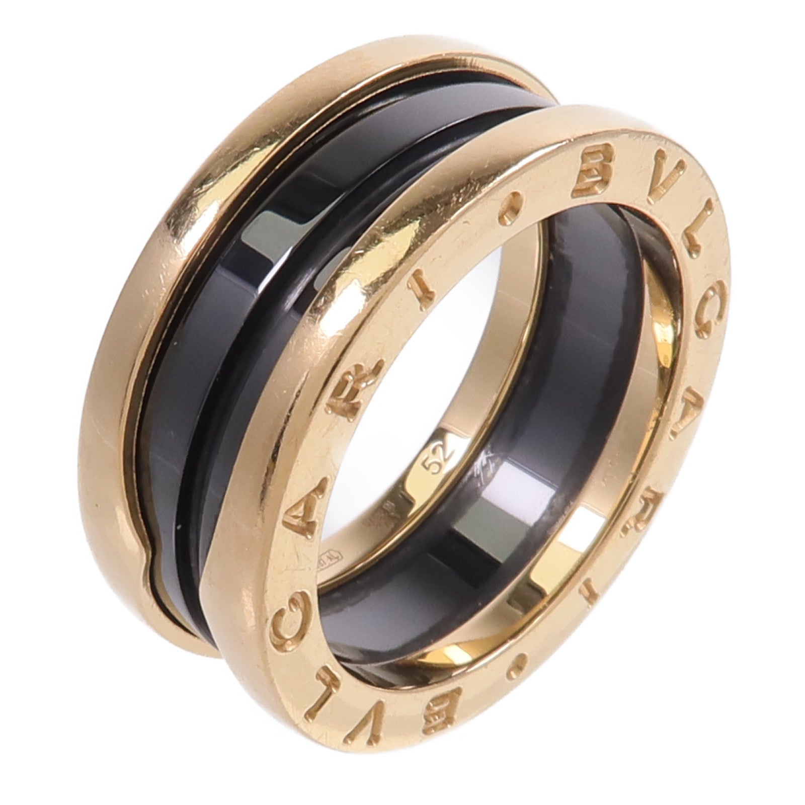 BVLGARI 18K玫瑰金/陶瓷B-zero1 Ring戒指