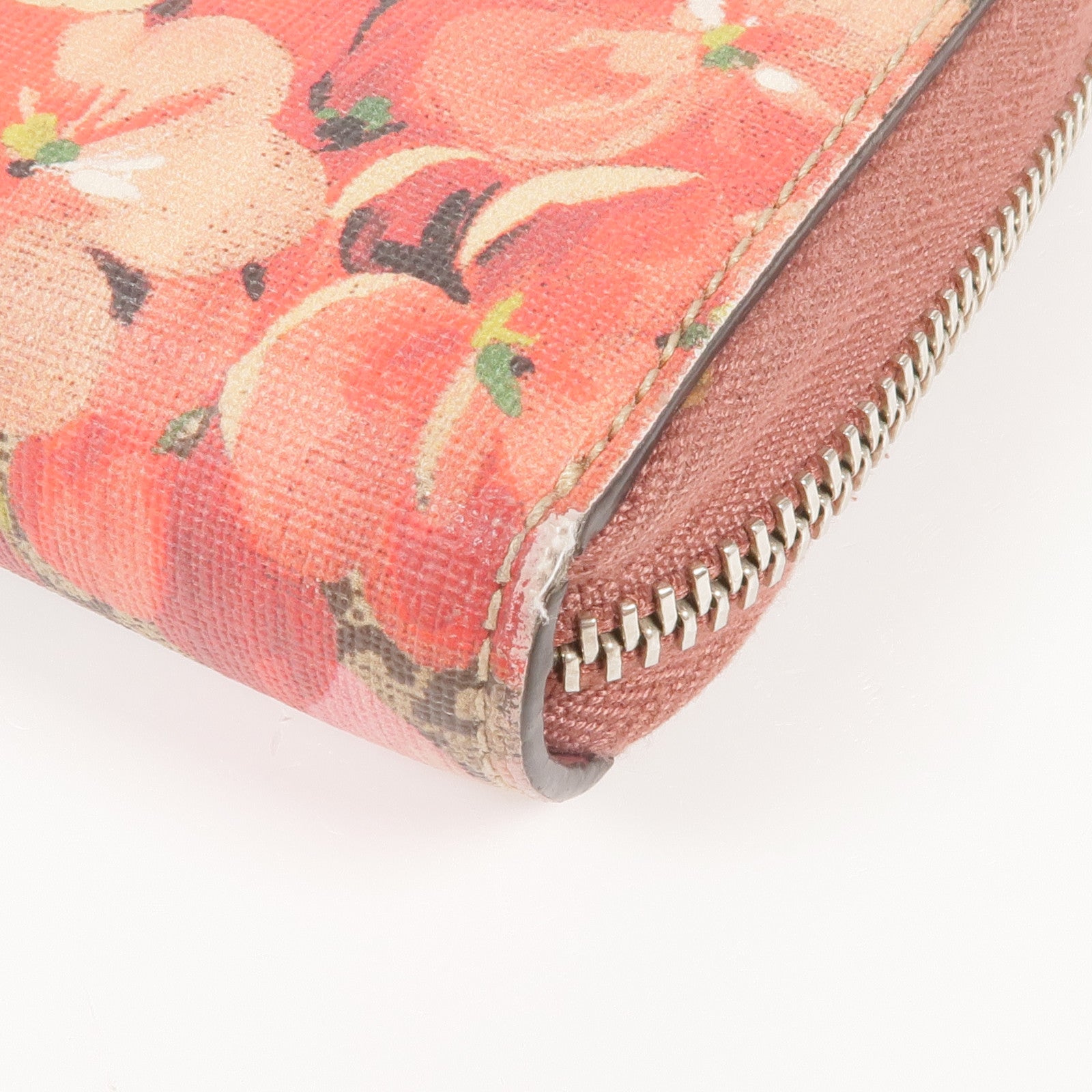 GUCCI 塗層帆布Zipper Long Wallet銀扣長錢包