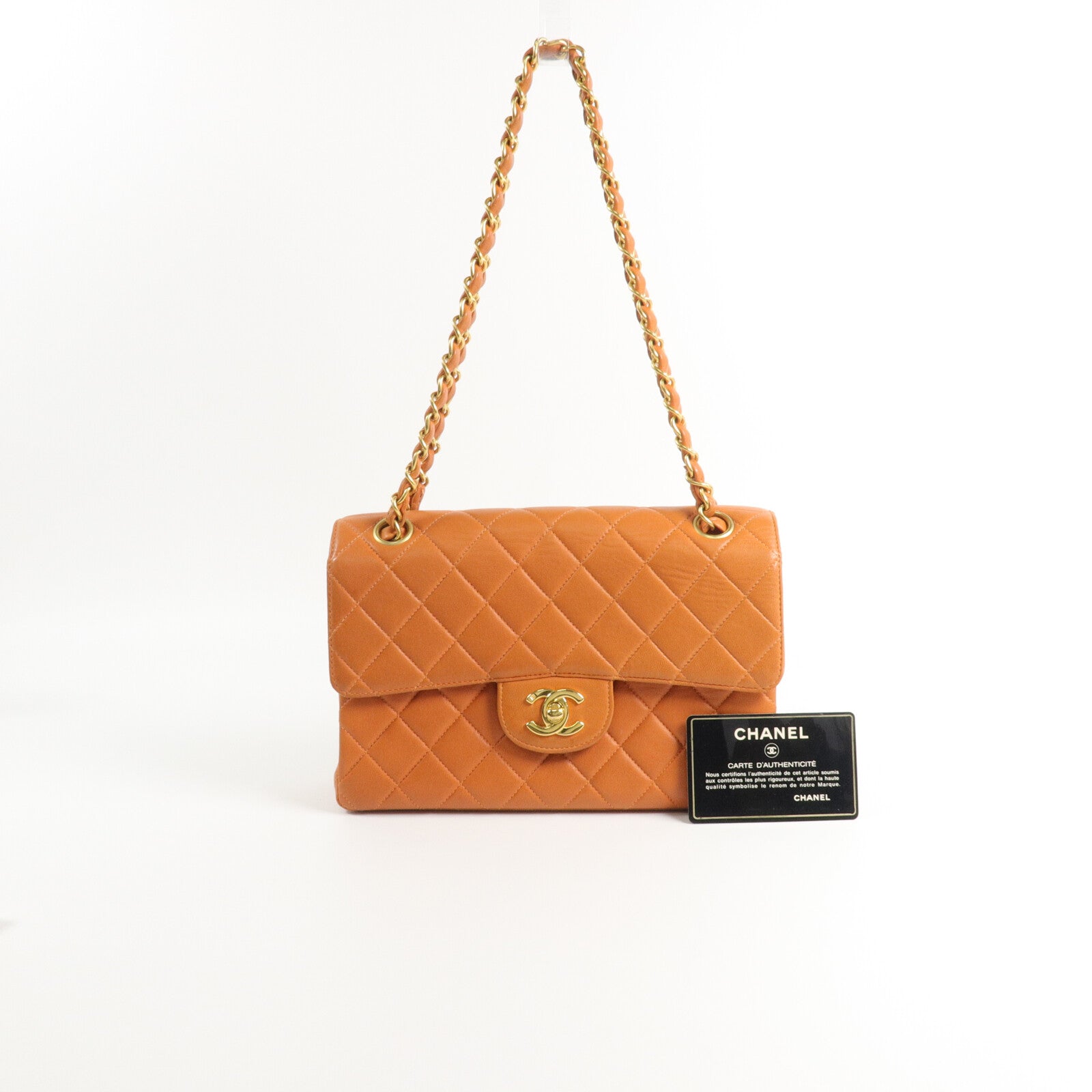 CHANEL 羊皮皮革Vintage Chain Shoulder鏈帶肩背袋