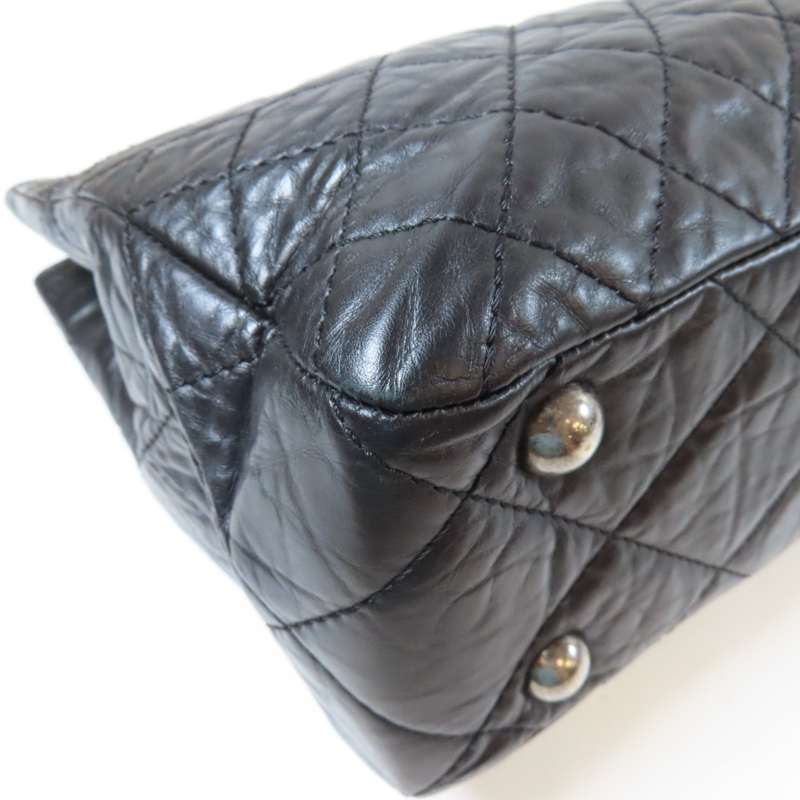 CHANEL 【激減優惠】菱格羊皮皮革Chain Shoulder Bag銀扣鏈帶肩背袋黑色