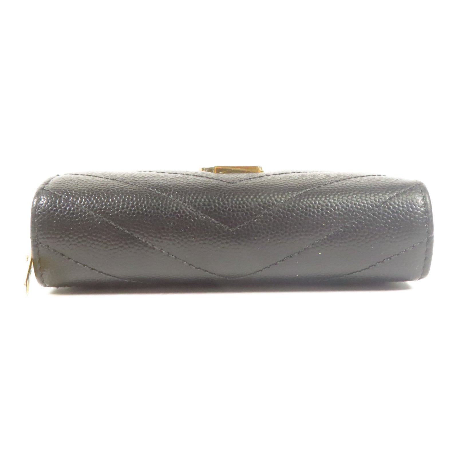 SAINT LAURENT YSL GHW Wallet Calfskin Leather Black
