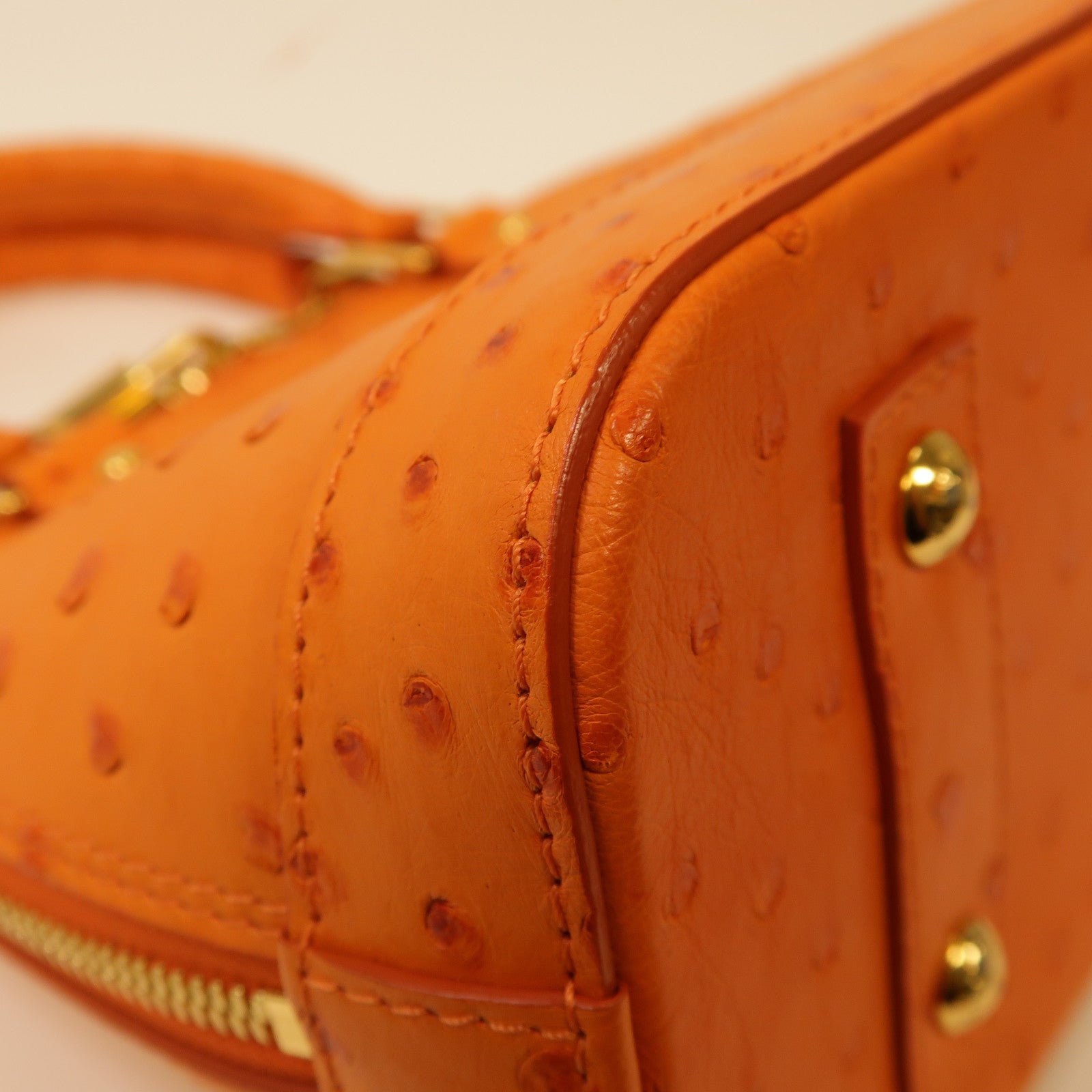 LOUIS VUITTON 鴕鳥皮革Alma BB手挽肩背兩用袋橙色
