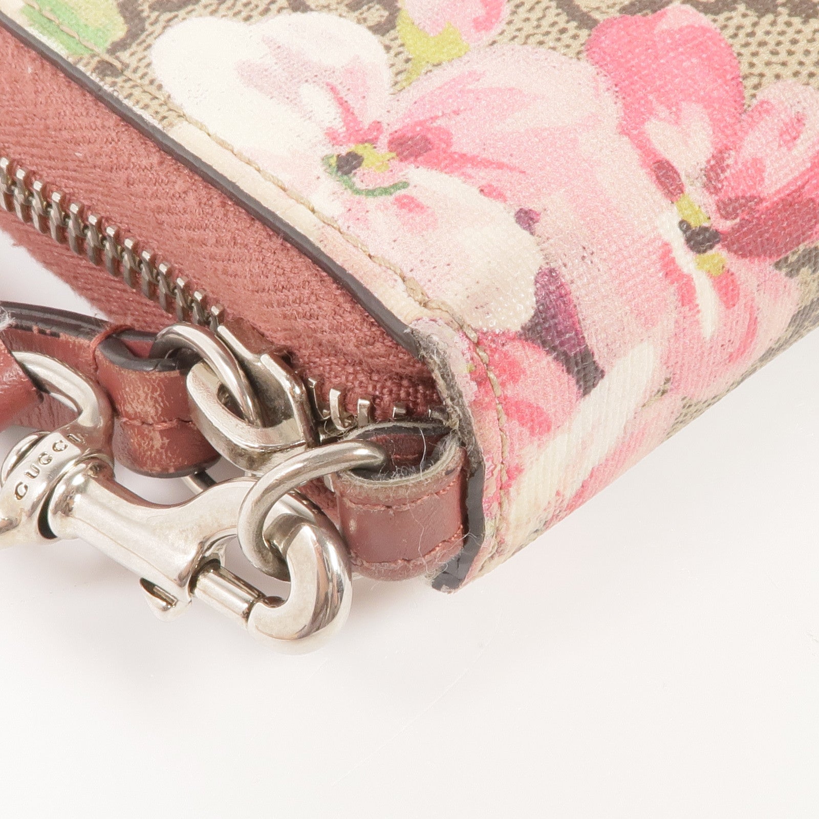 GUCCI 塗層帆布Zipper Long Wallet銀扣長錢包