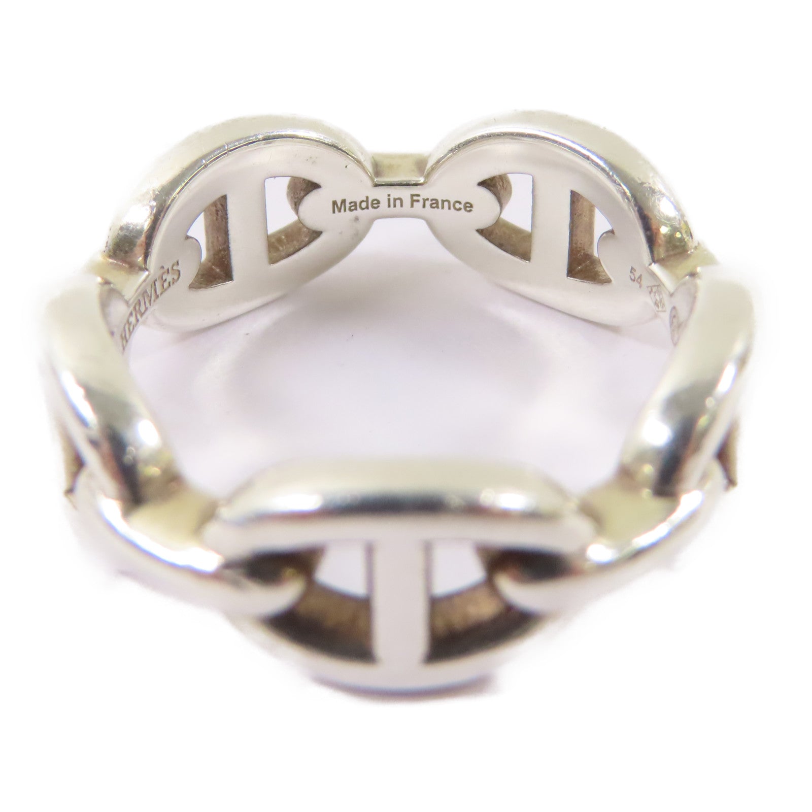 HERMES 925純銀Chaine D'ancre Enchainee戒指Hermes#54/US#6.75