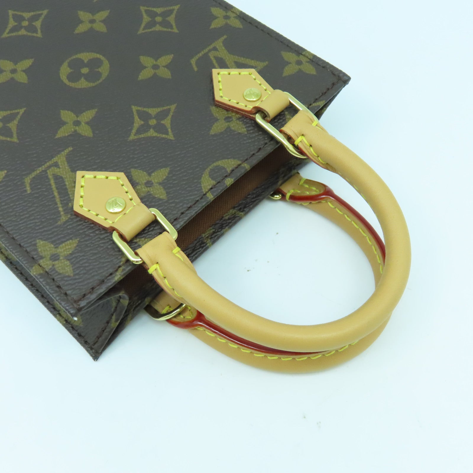 LOUIS VUITTON 【激減優惠】Monogram Petit Sac Plat金扣手挽肩背兩用袋啡色