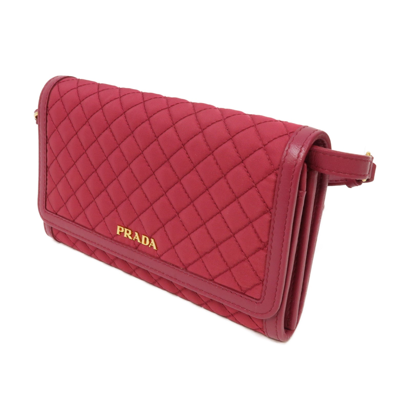 PRADA 【激減優惠】尼龍Shoulder Bag金扣肩背袋粉紅色
