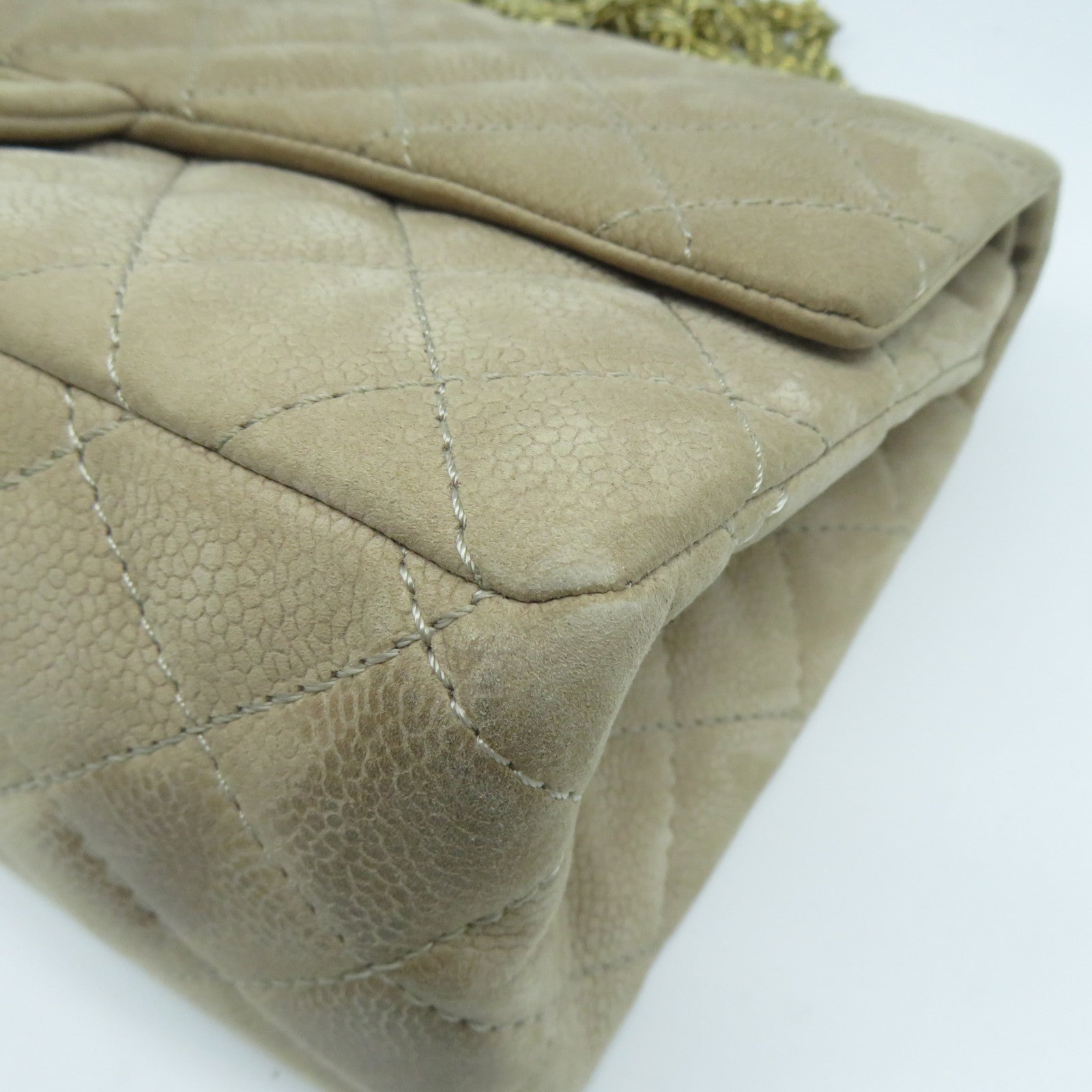 CHANEL 【激減優惠】菱格麂皮皮革2.55 Chain Shoulder Bag金扣鏈帶肩背袋啡色