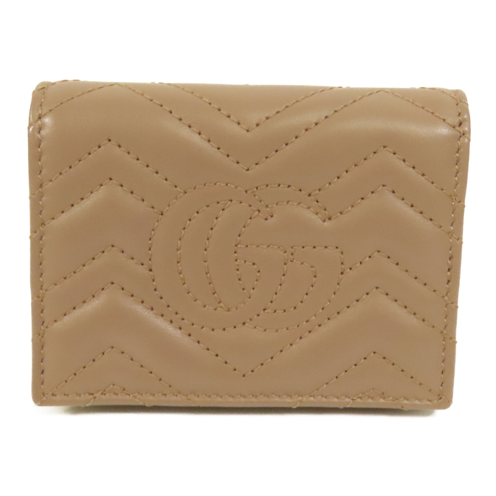 GUCCI 【激減優惠】牛皮皮革GG Marmont金扣錢包