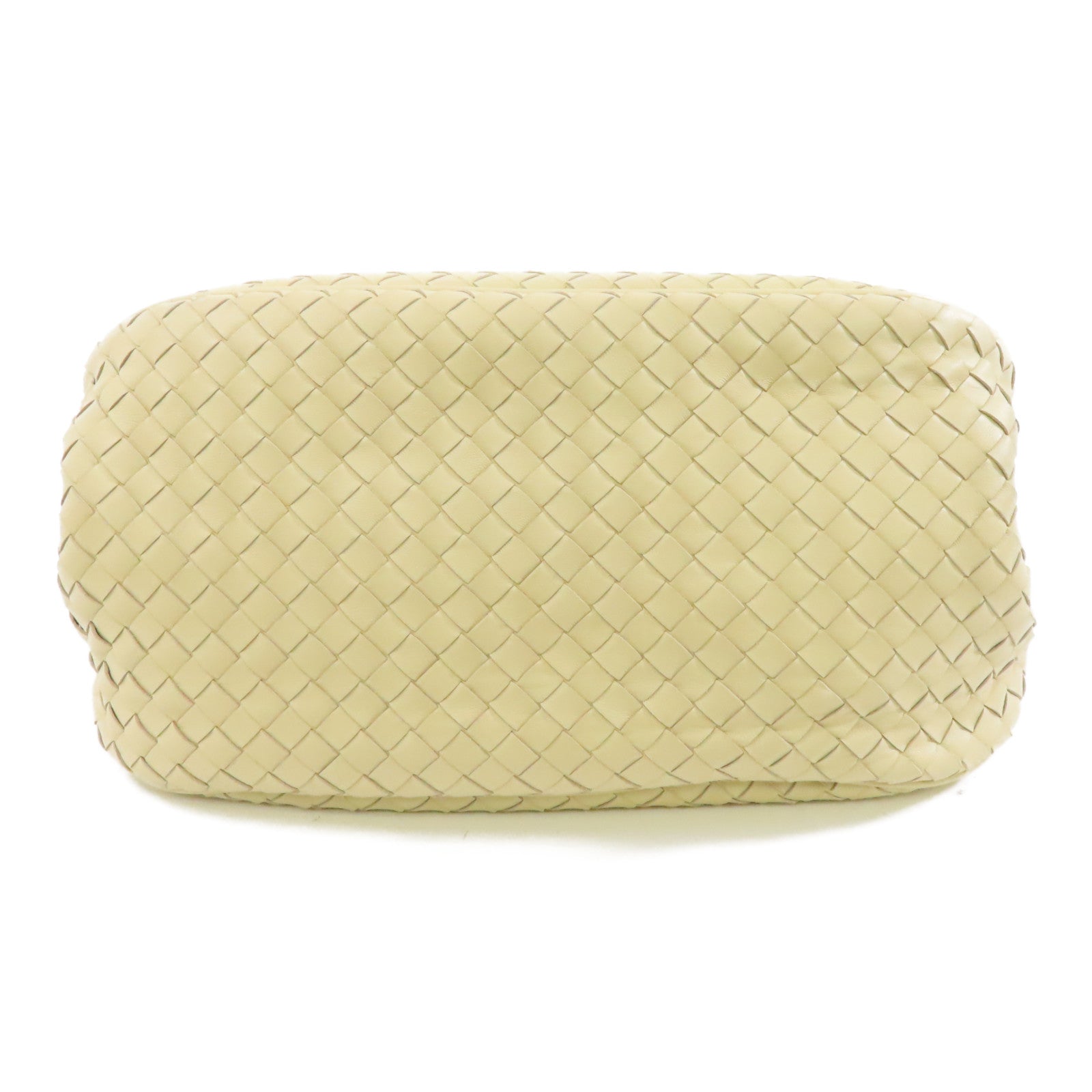 BOTTEGA VENETA 皮革Handbag銀扣手挽袋米色