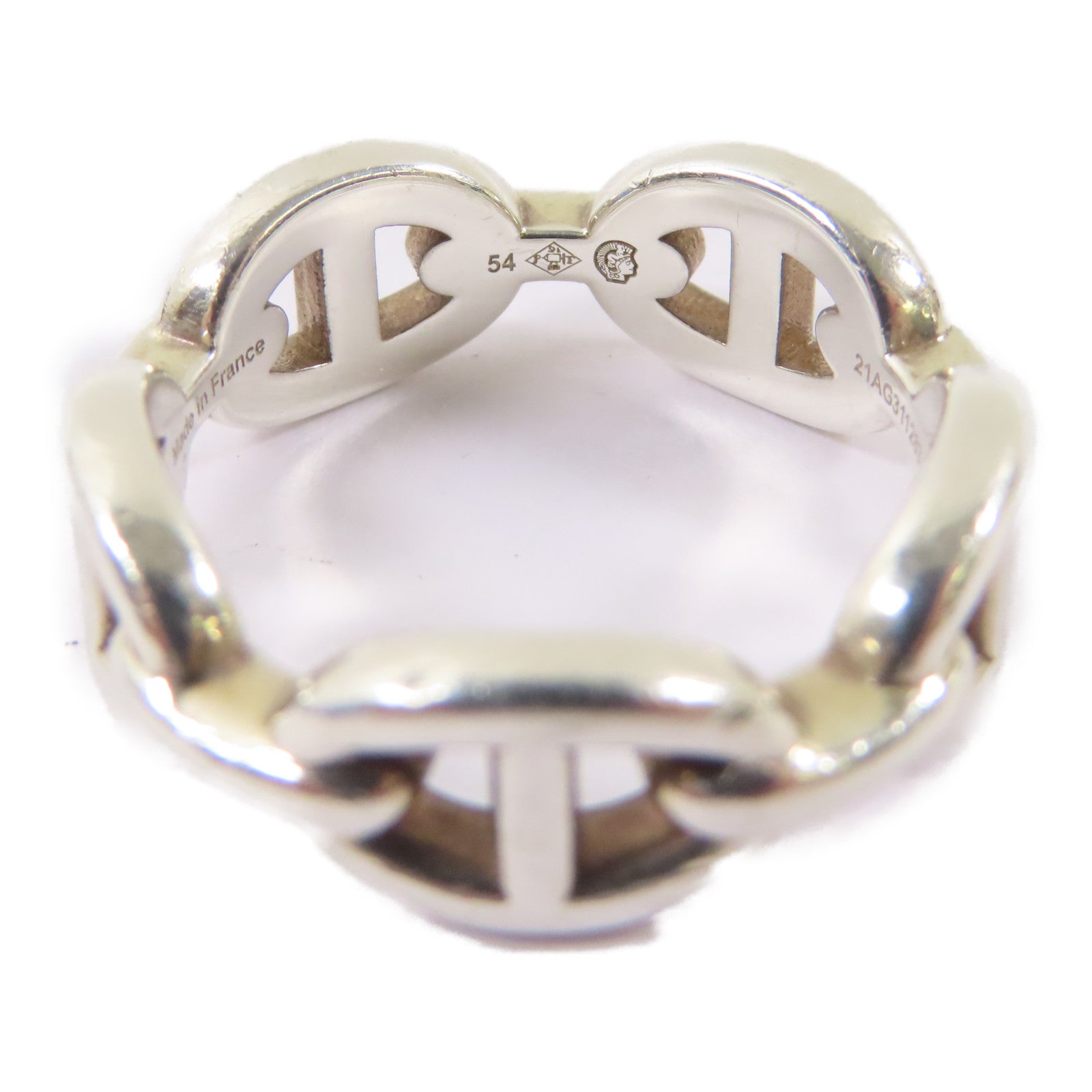 HERMES 925純銀Chaine D'ancre Enchainee戒指Hermes#54/US#6.75