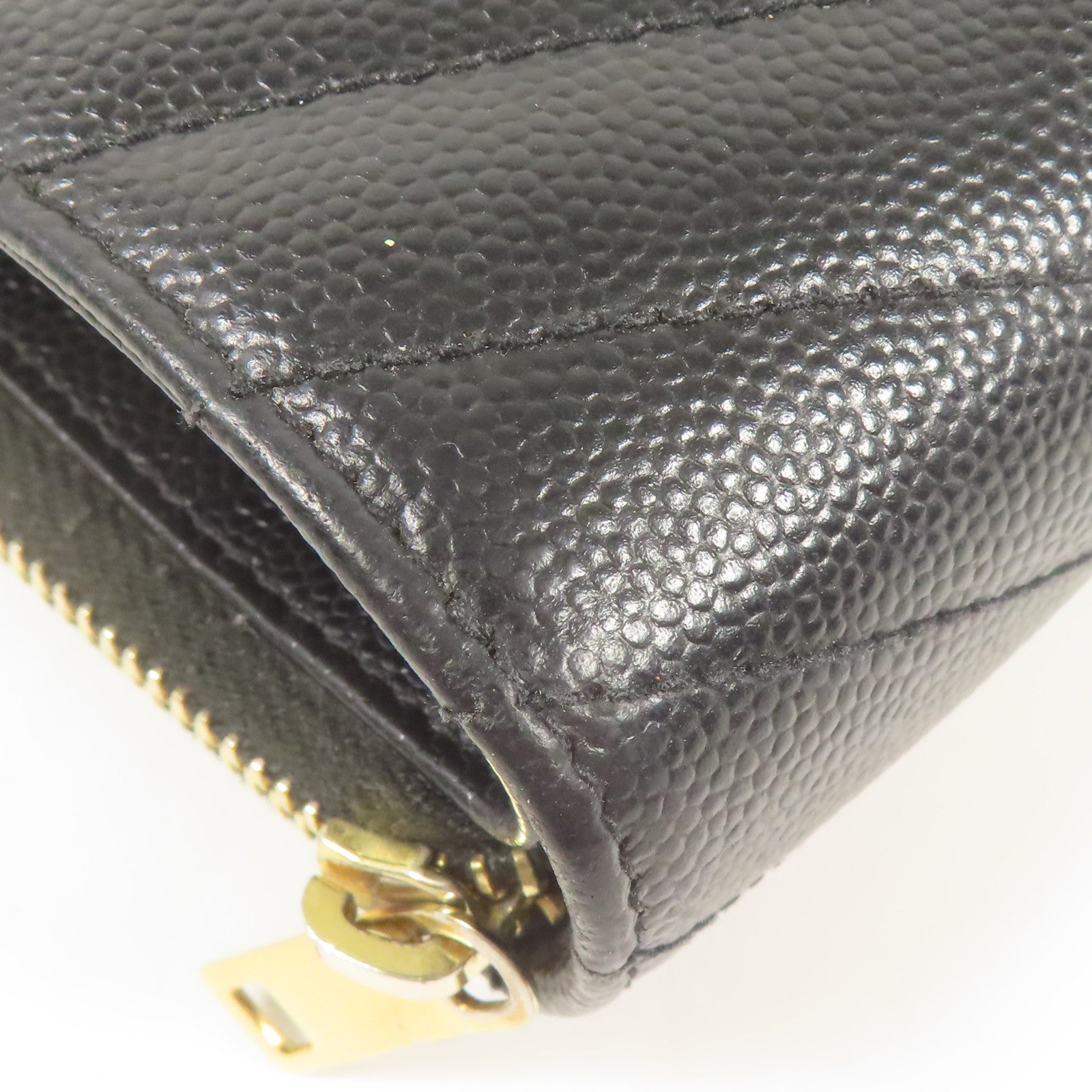 SAINT LAURENT YSL GHW Wallet Calfskin Leather Black