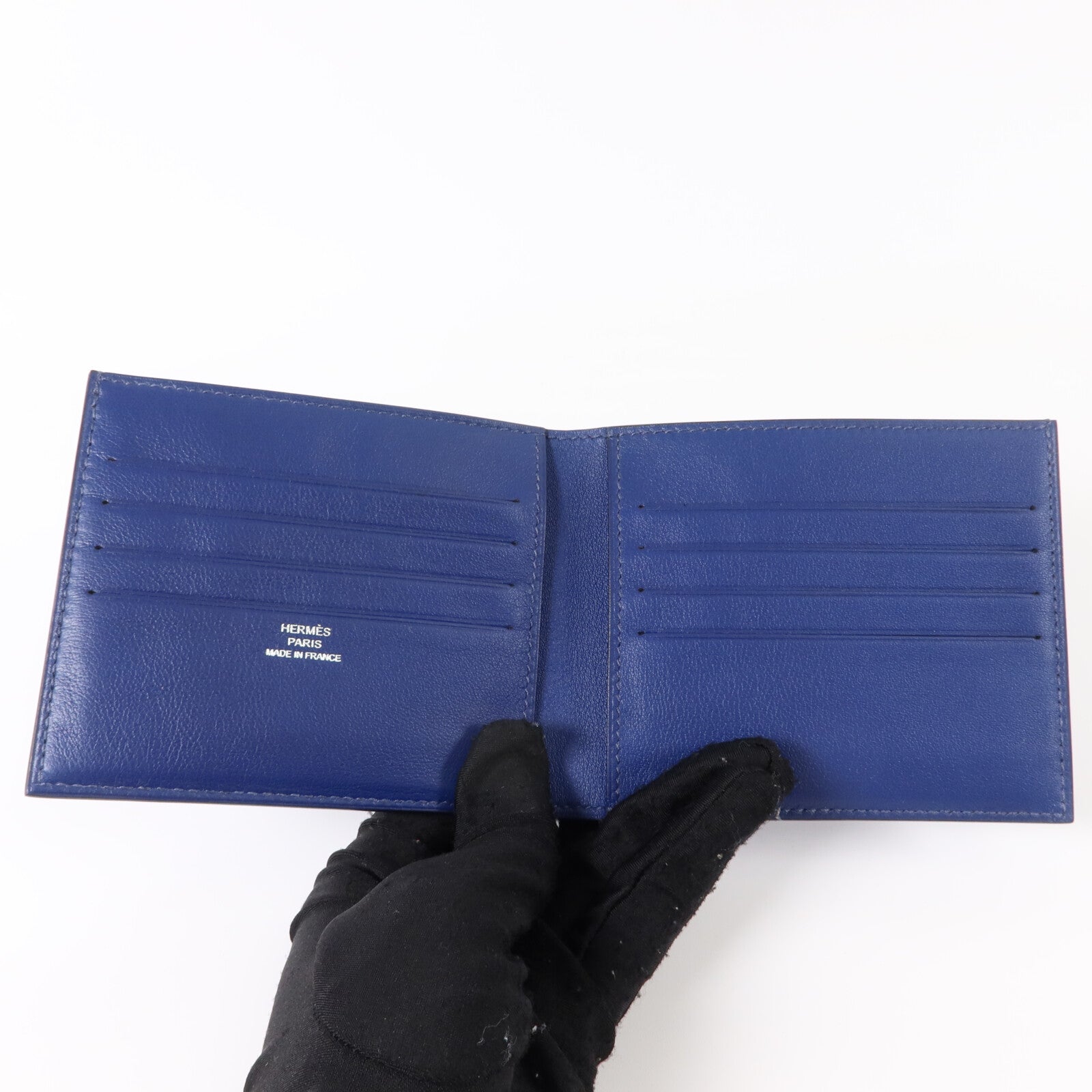 HERMES Evercolor皮革MC2 Copernic Wallet錢包Bleu Nuit