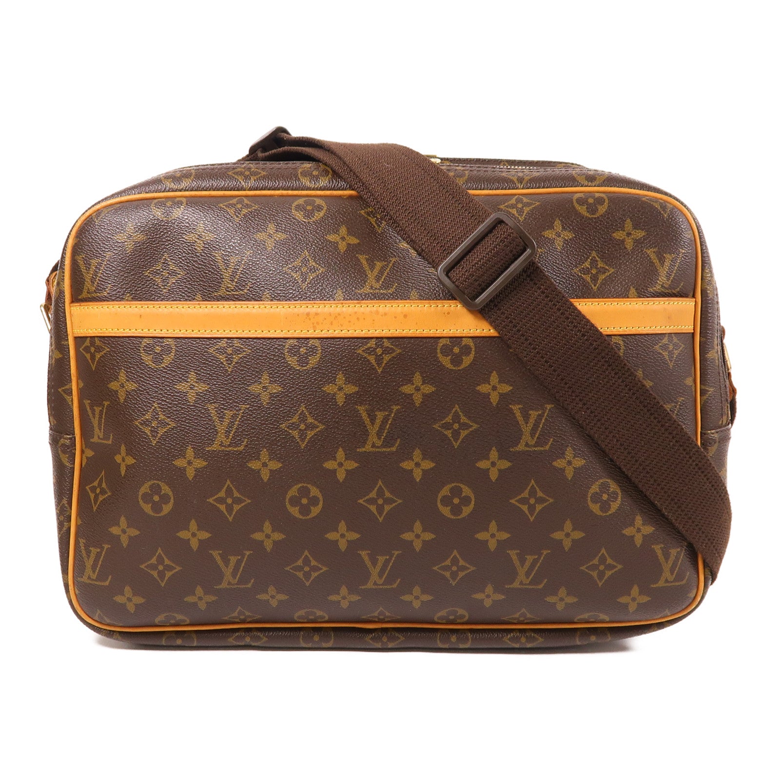 LOUIS VUITTON Monogram Reporter GM金扣肩背袋