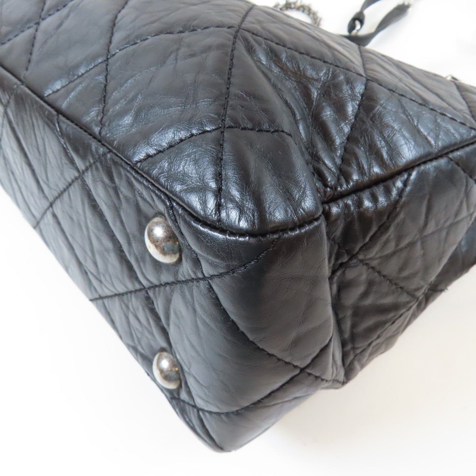 CHANEL 【激減優惠】菱格羊皮皮革Chain Shoulder Bag銀扣鏈帶肩背袋黑色