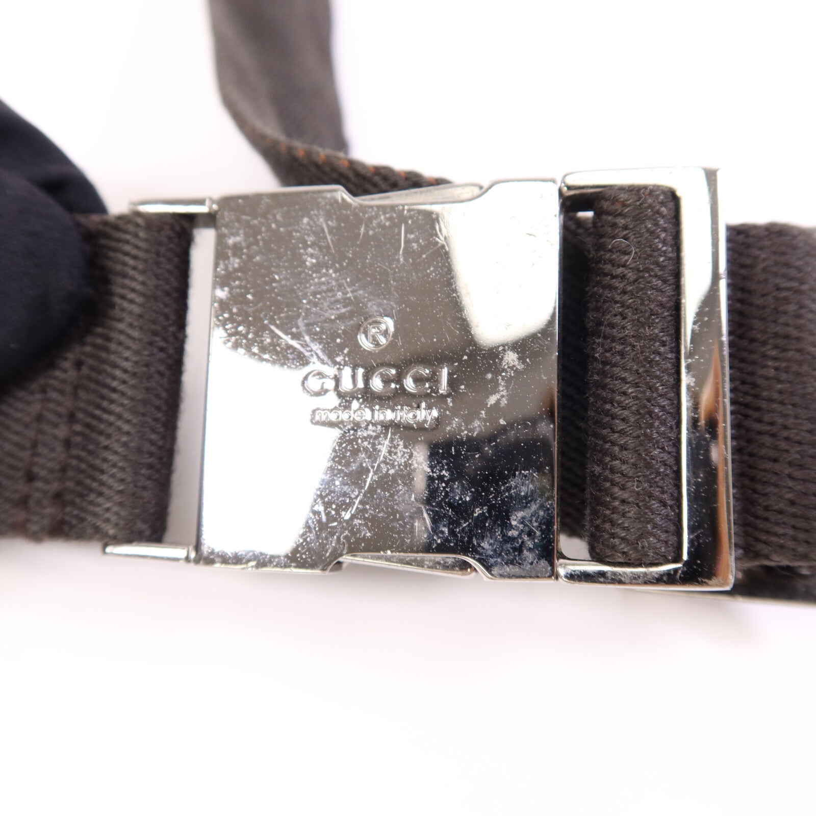 GUCCI 塗層帆布Belt Bag銀扣腰包