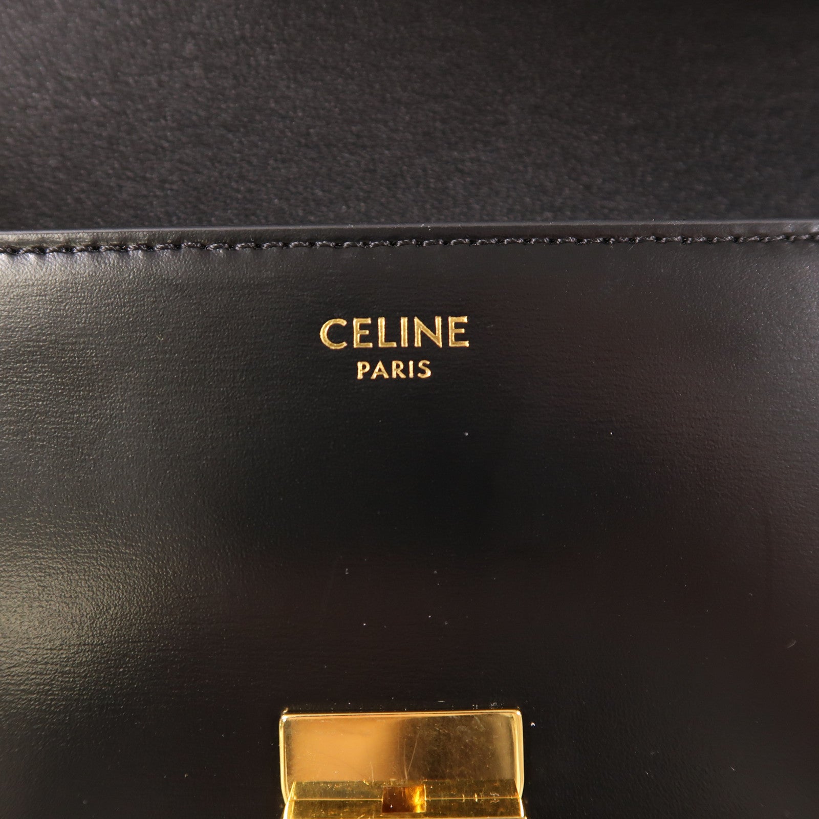 CELINE 【激減優惠】牛皮皮革Claude Shiny金扣肩背袋