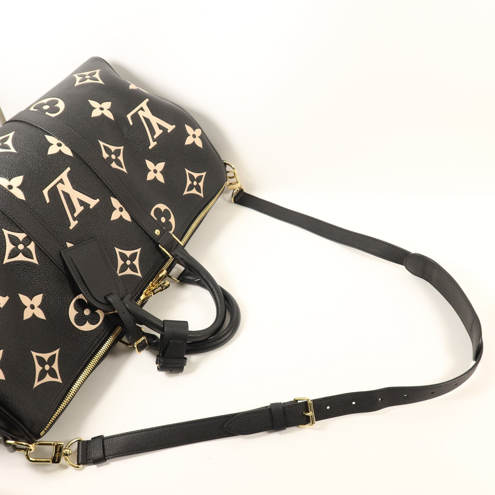 LOUIS VUITTON Monogram Empreinte Keepall 45金扣手挽肩背兩用袋