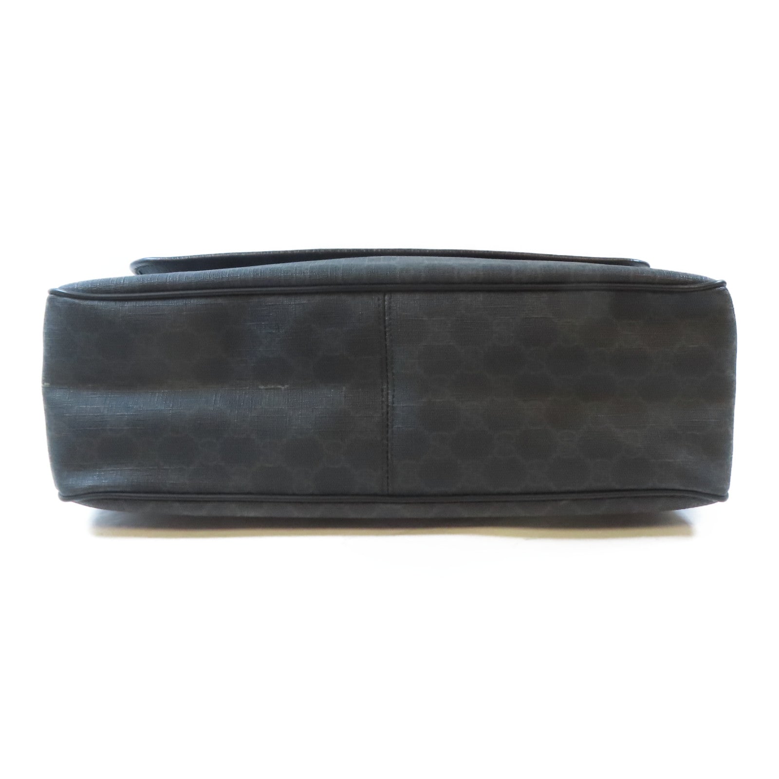 GUCCI 塗層帆布Shoulder Bag銀扣肩背袋黑色