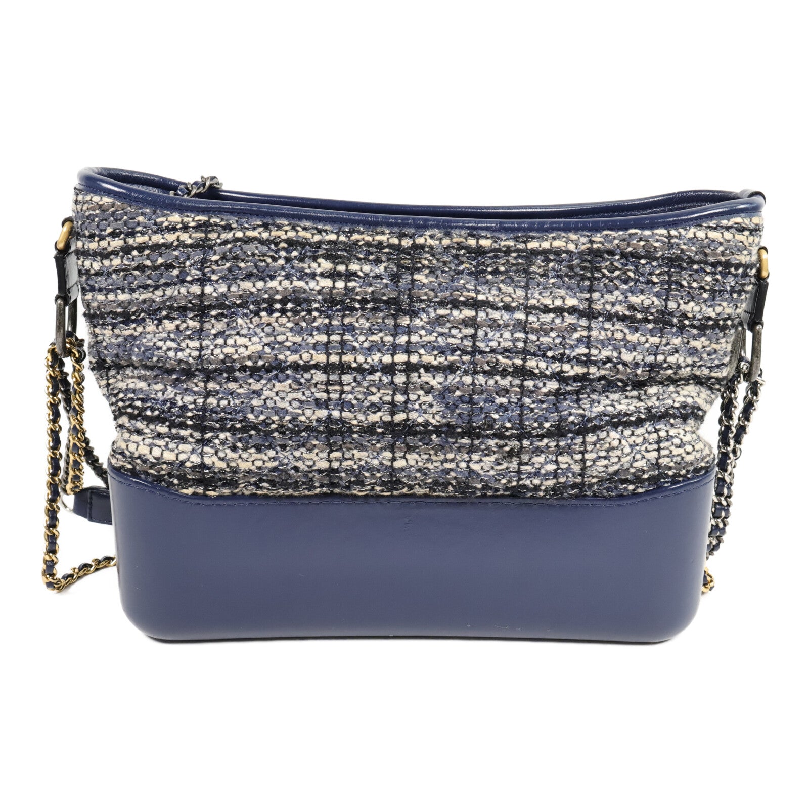 CHANEL 斜紋軟呢Gabrielle Medium鏈帶肩背袋
