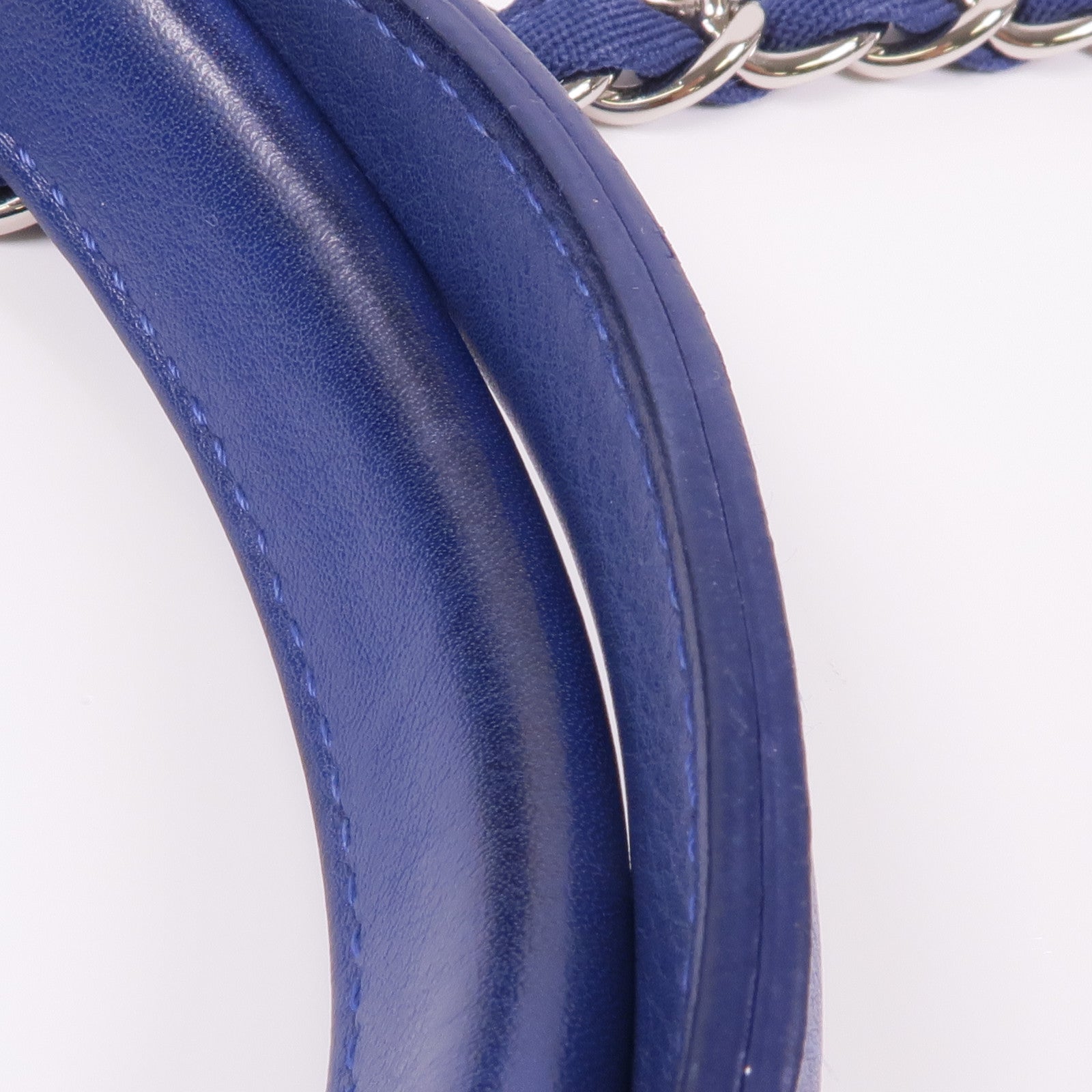 CHANEL 帆布Deauville Tote銀扣肩背袋