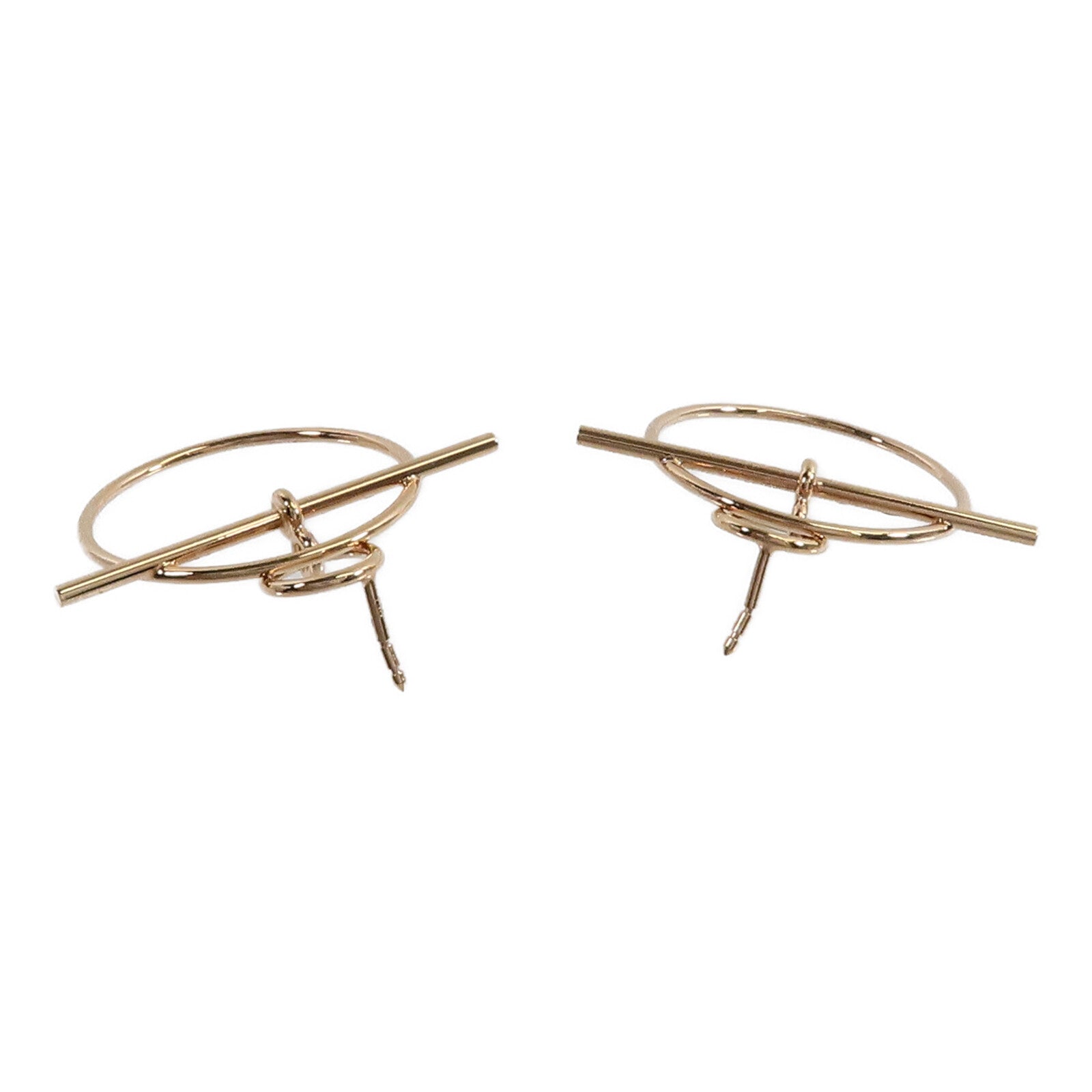 HERMES 18K玫瑰金Loop Earrings耳環