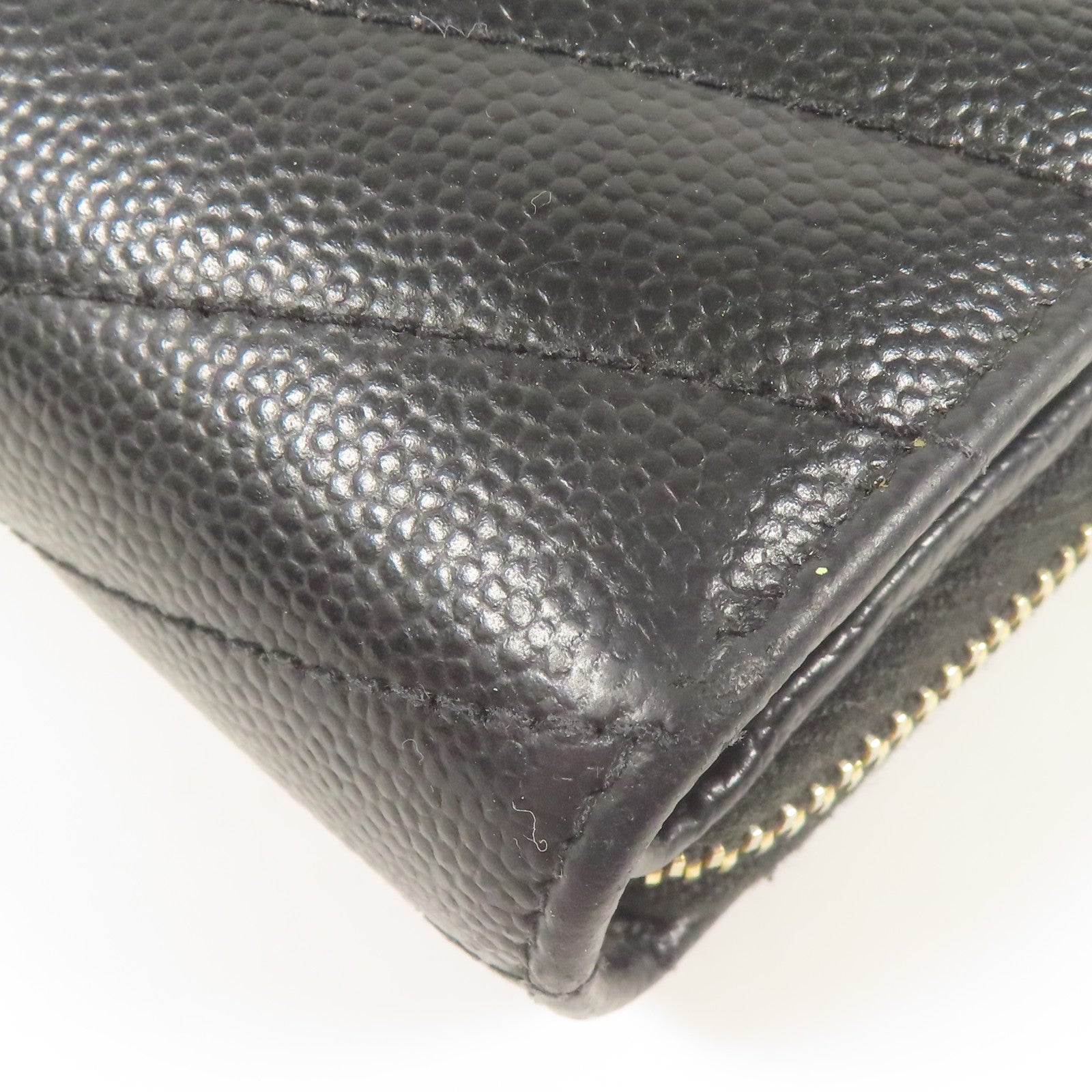 SAINT LAURENT YSL GHW Wallet Calfskin Leather Black